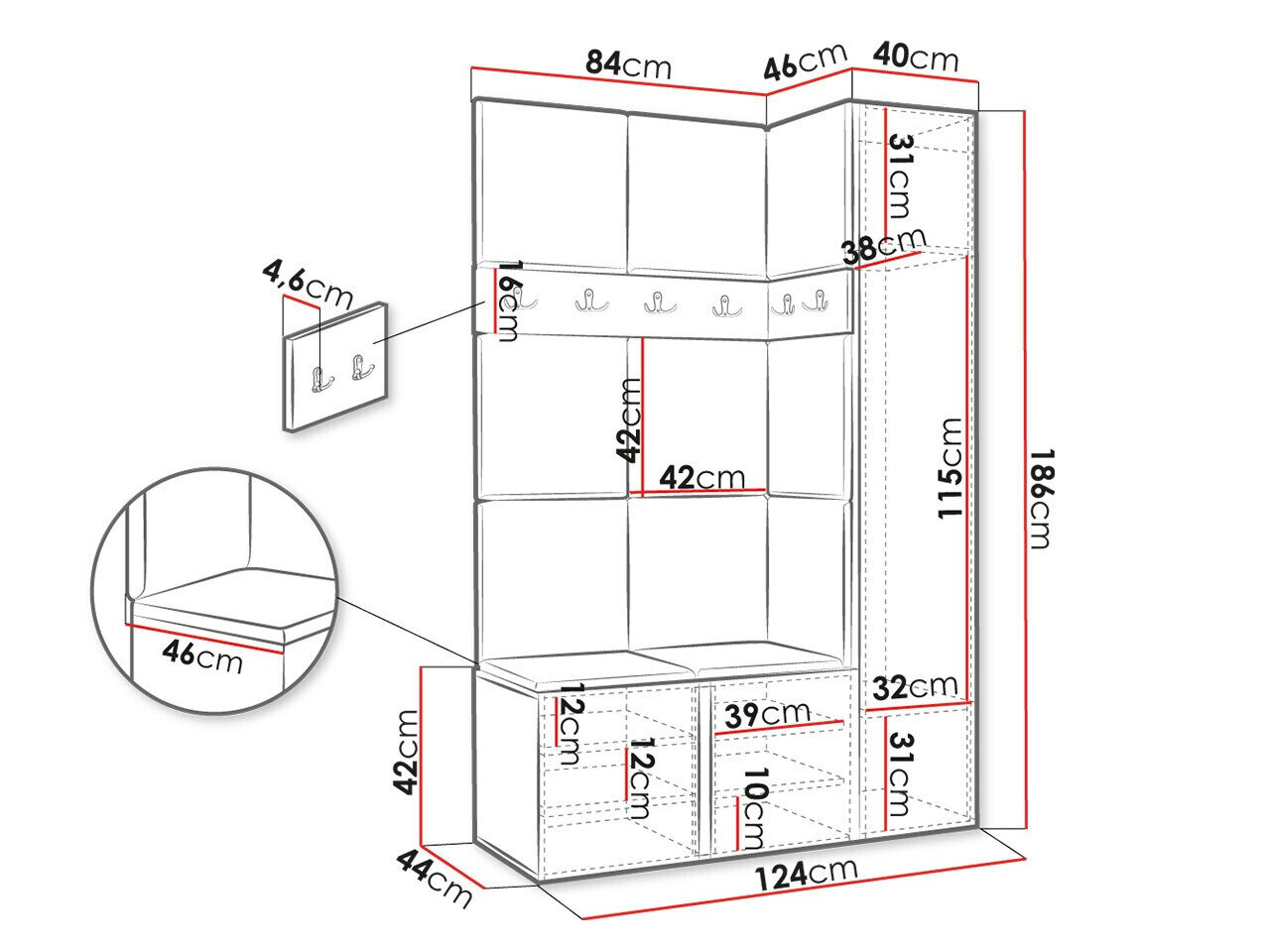 Entrésæt Hartford 471 (Grafit)