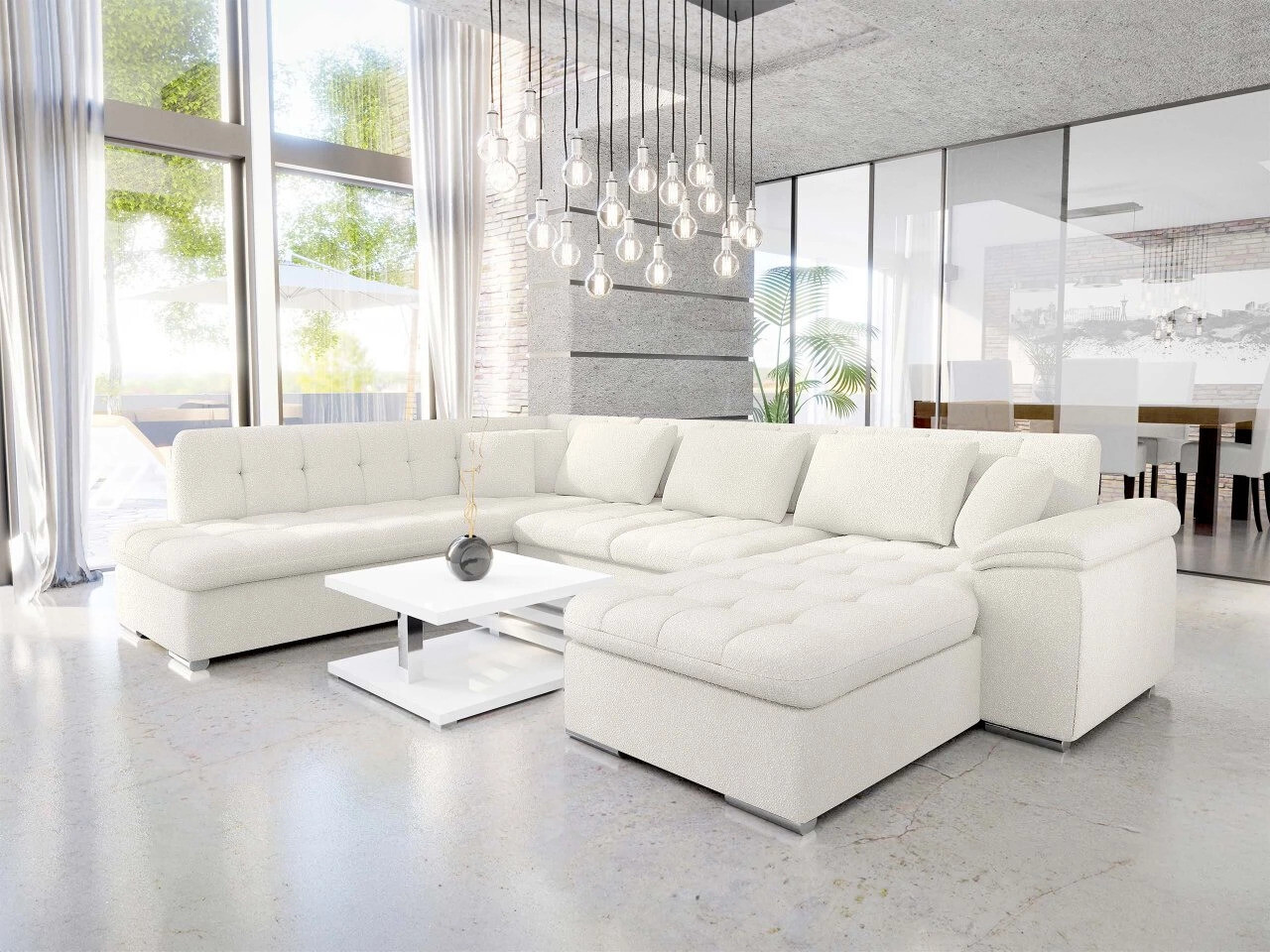 Hjørnesofa Comfivo Gemma V (Boucle Baloo 2073)