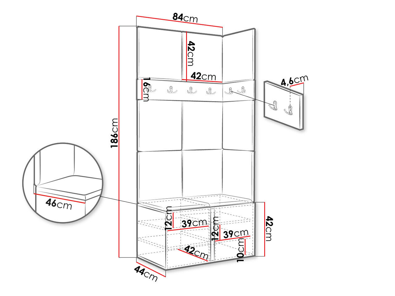 Entrésæt Hartford 264 (Hvid)