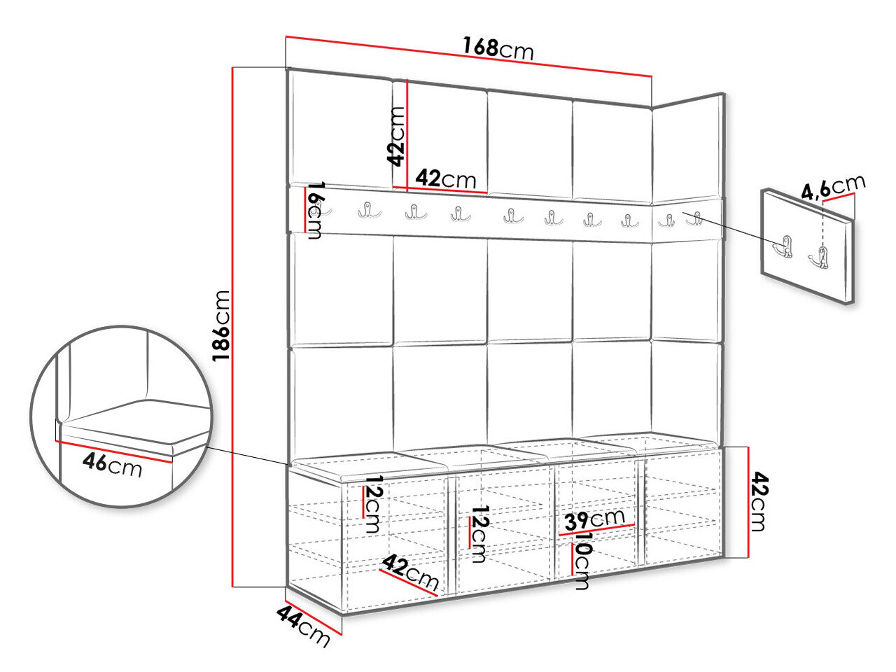 Entrésæt Hartford 265 (Hvid)
