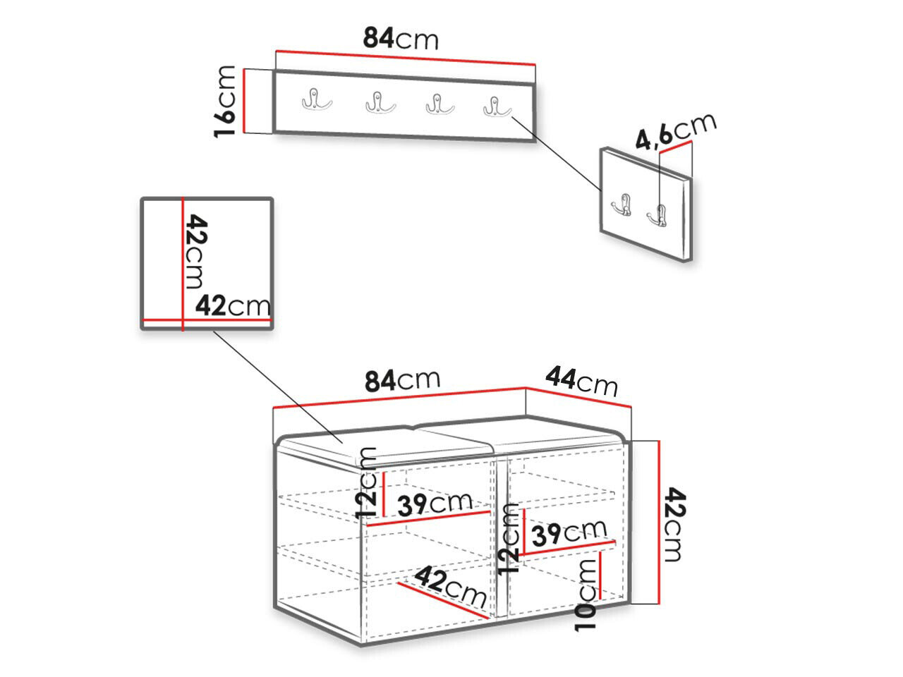 Entrésæt Hartford 376 (Sort)