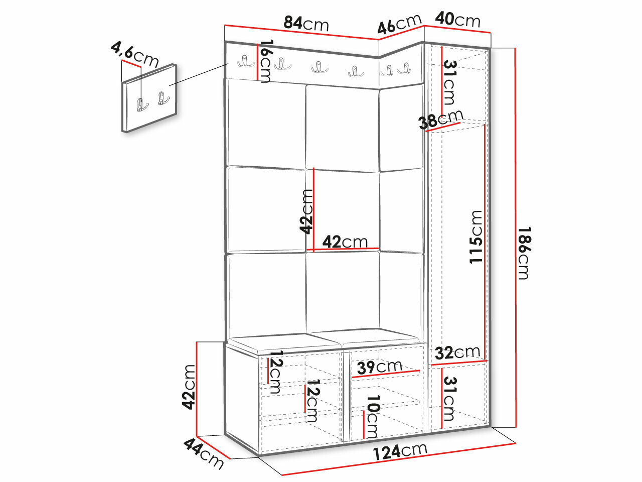 Entrésæt Hartford 377 (Hvid)