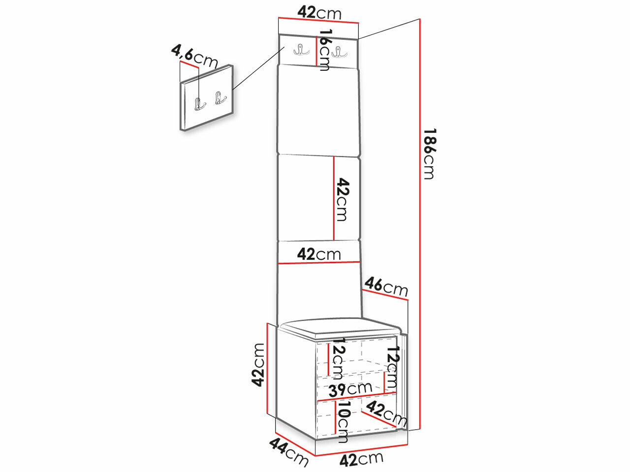 Entrésæt Hartford 386 (Sort)