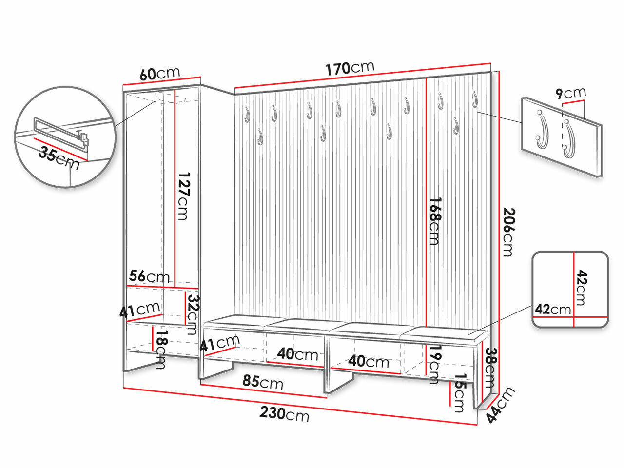 Entrésæt Hartford 484 (Artisan eg + Abriamo 3)