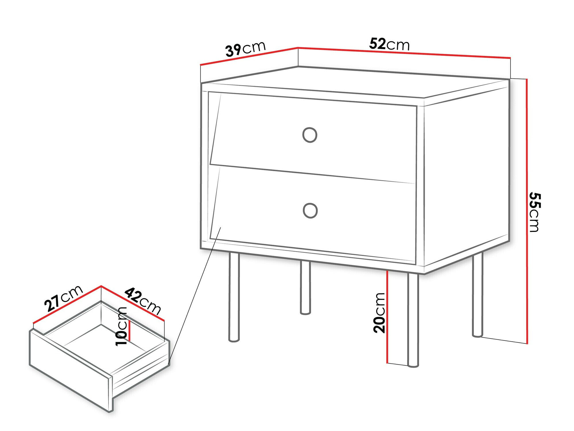 Natbordssæt Feletri 106 (Sort)