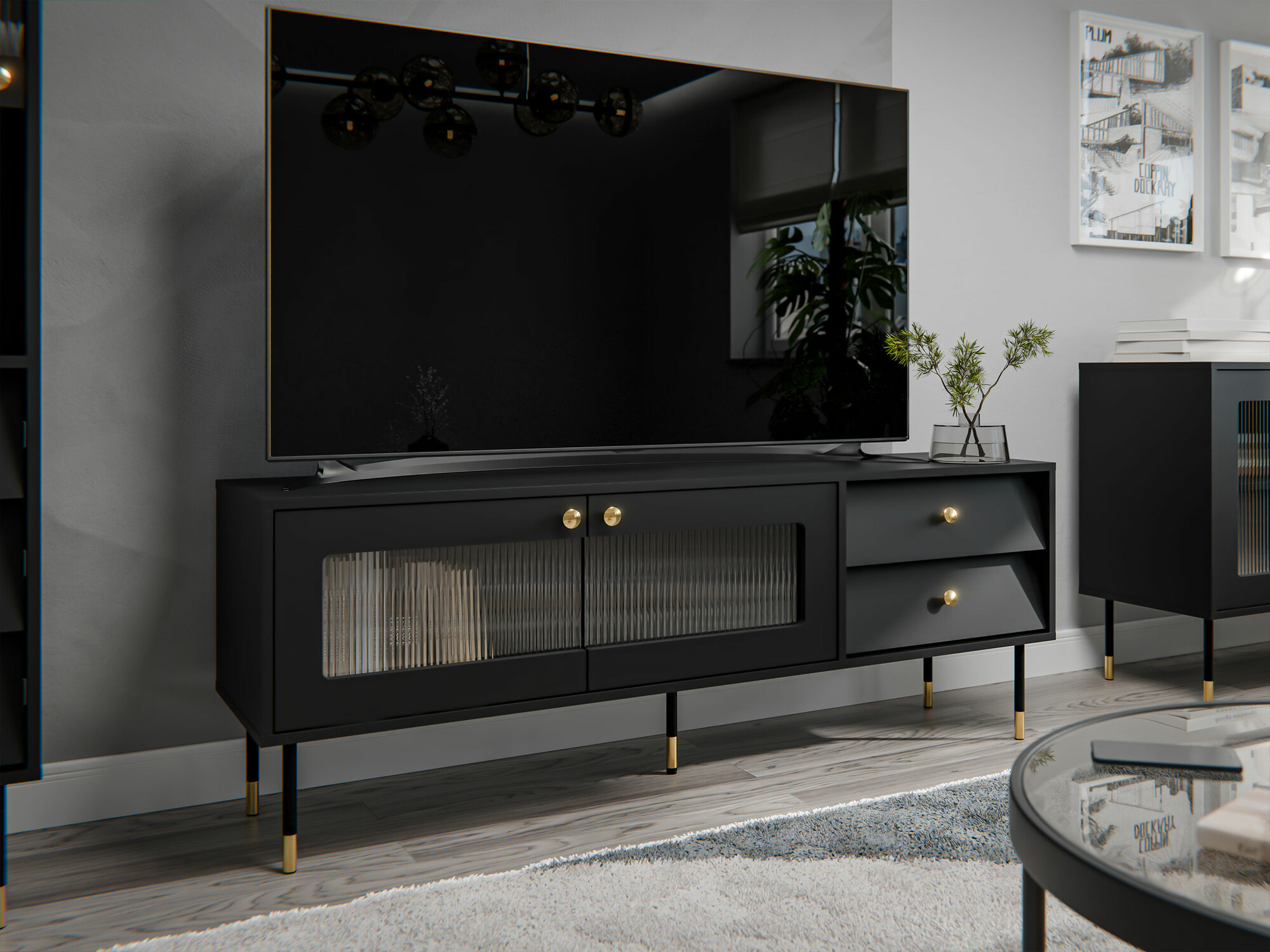 TV-bord Feletri 102 (Sort)
