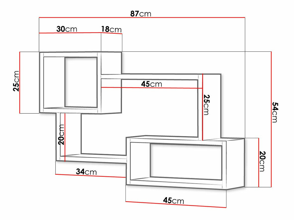 Vægreol Sarasota 106 (Beton + Hvid)