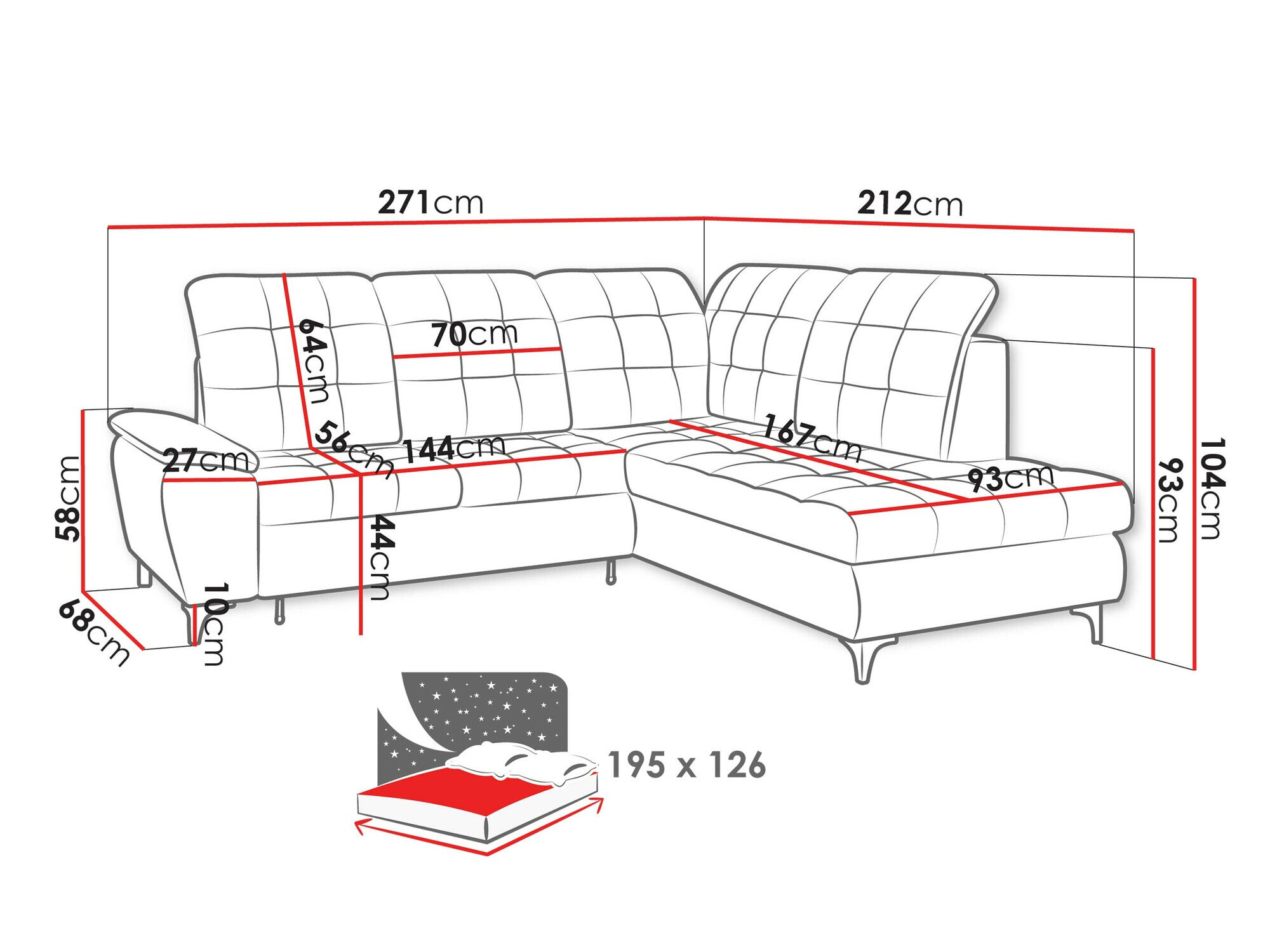 Hjørnesofa Sanford 101 (Neve 90)