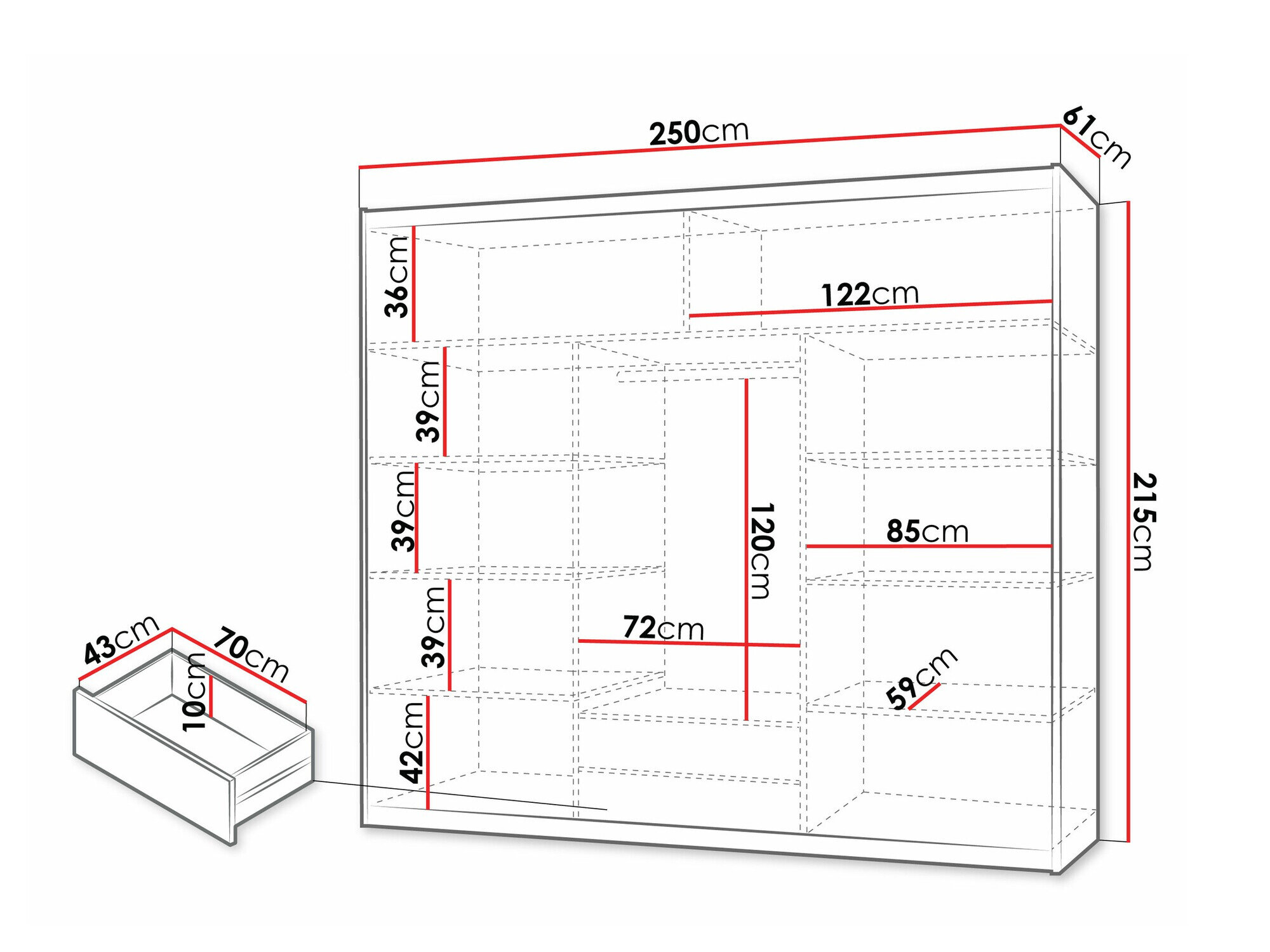 Garderobeskab Honolulu 119 (Hvid)