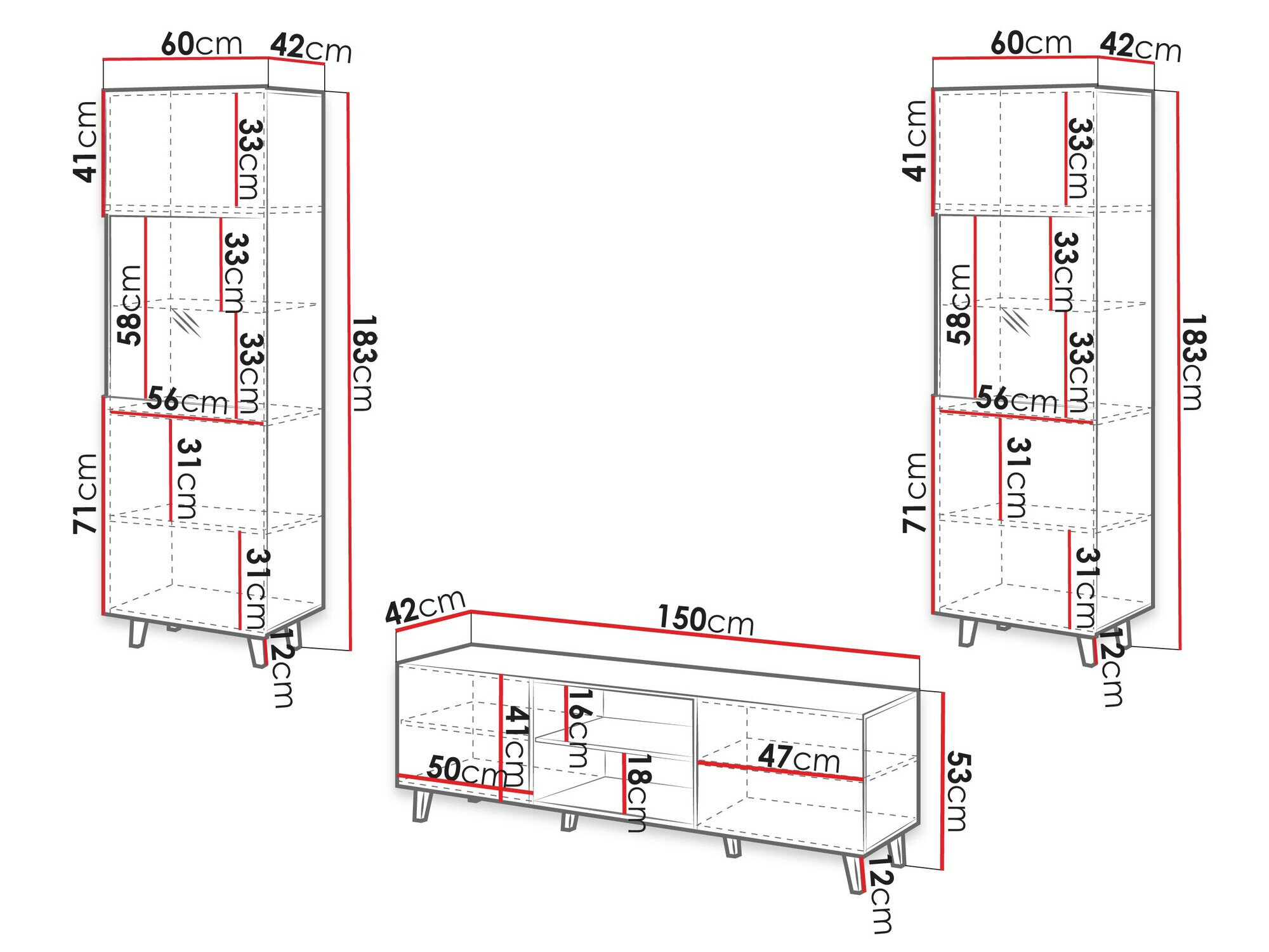 Stuemøbelsæt Remeta 110 (Antracit)