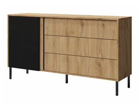 Kommode Lumiri 102 (Egetræ + Sort)