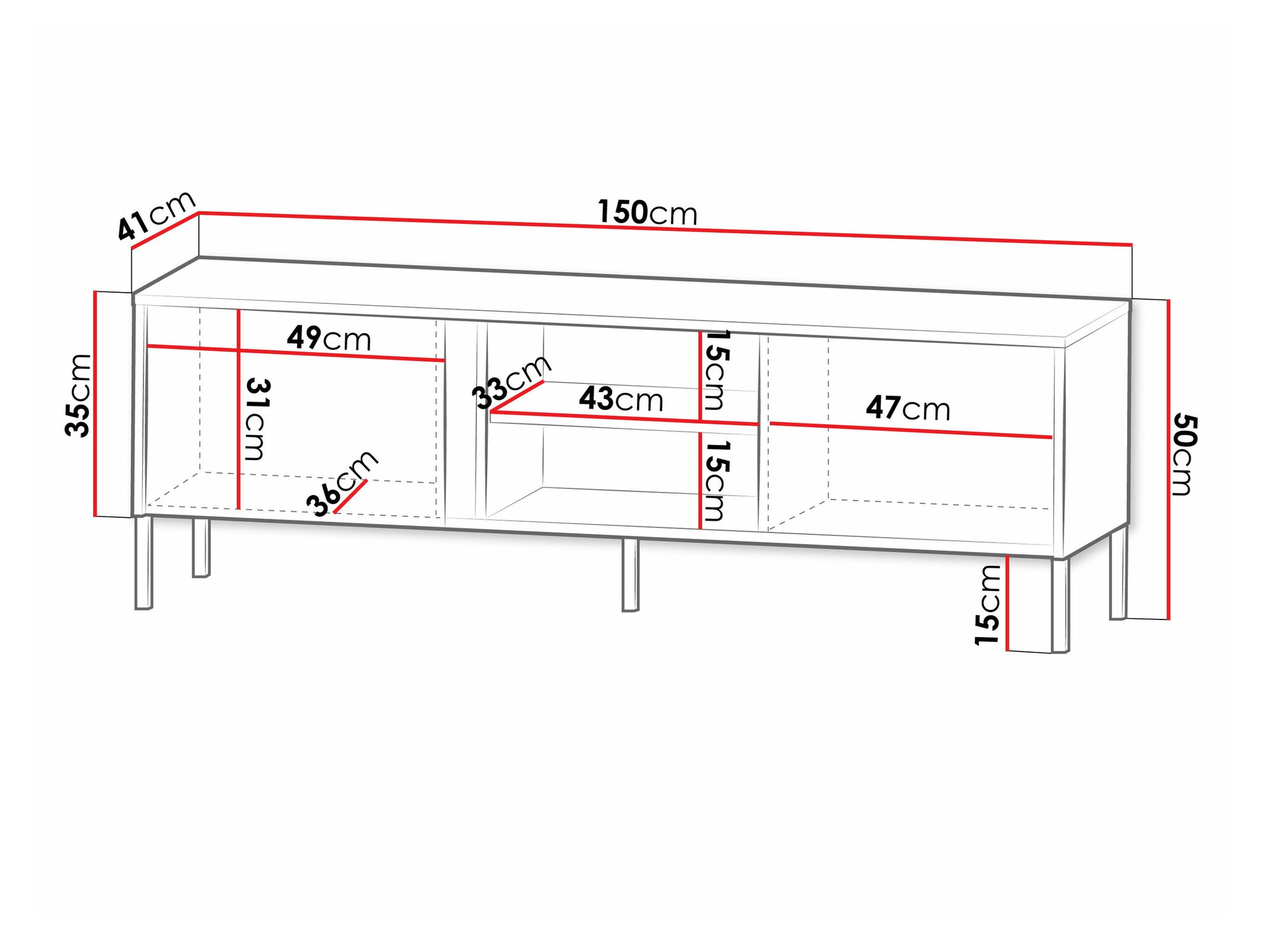 TV-bord Lumiri 105 (Hvid)
