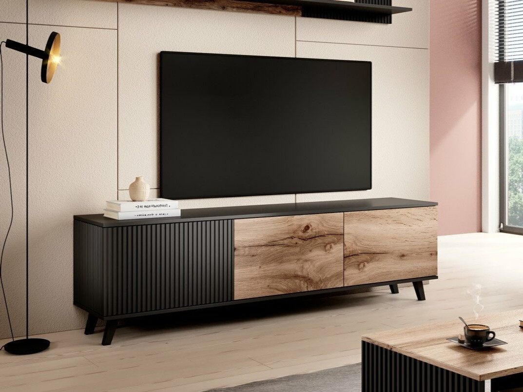 TV-bord Luelia 115 (Sort + Wotan eg)