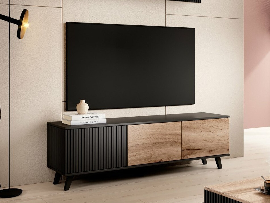 TV-bord Luelia 116 (Sort + Wotan eg)