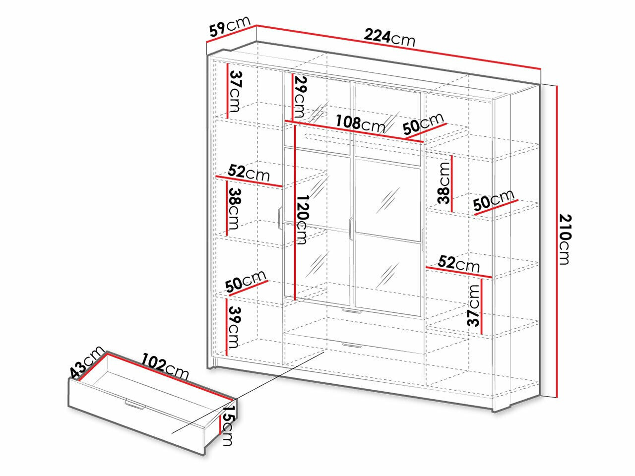 Garderobeskab Flodale 101