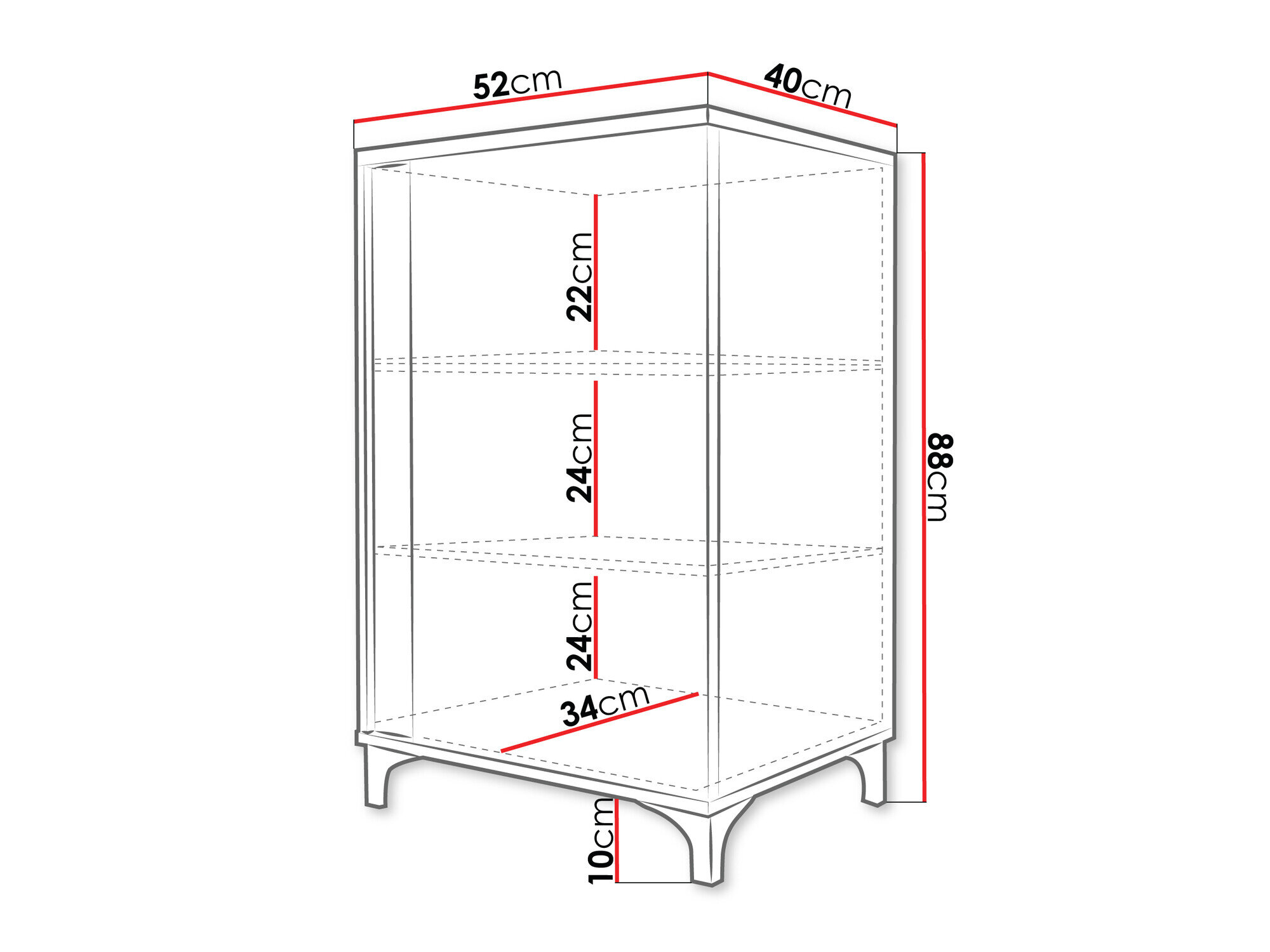 Skænk Livseri 100 (Hvid + Glansfuld hvid + Lyst træ)
