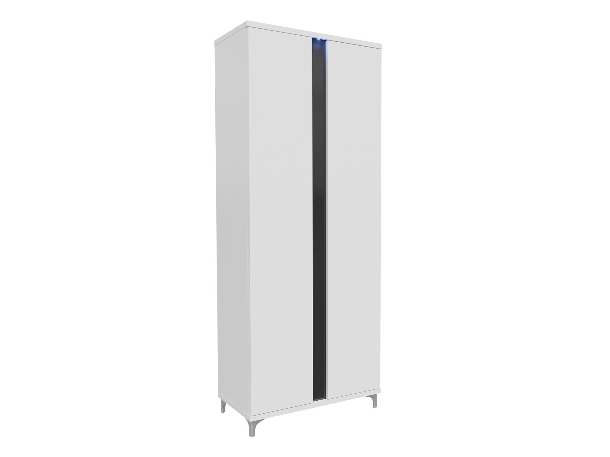 Garderobeskab Florem (Hvid + Glansfuld hvid + Blank sort)