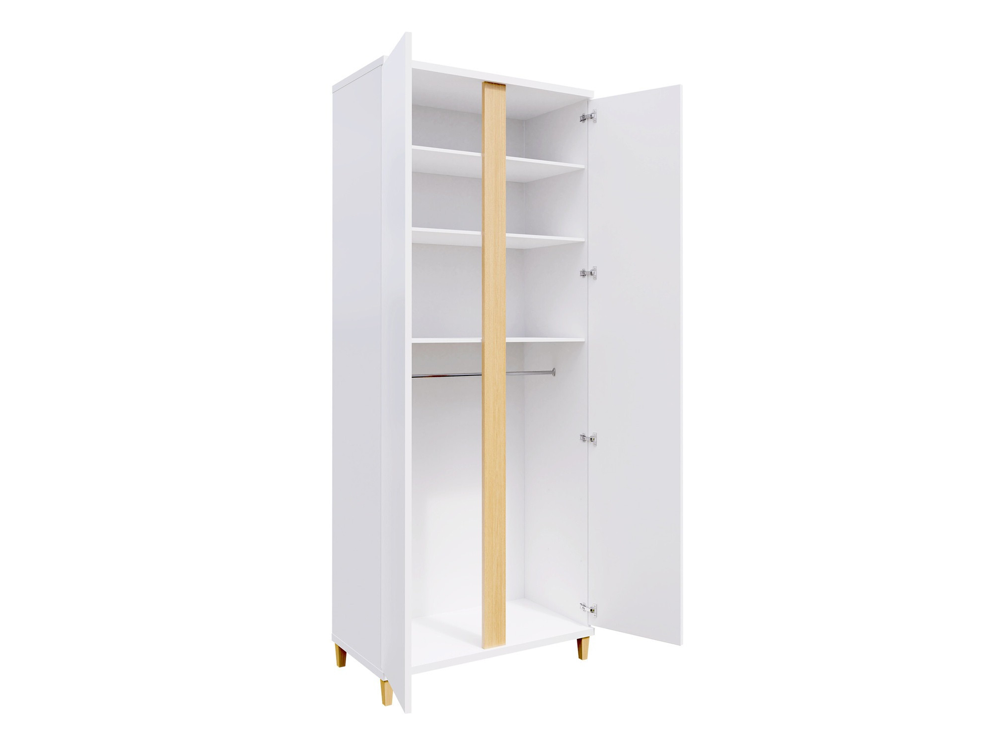 Garderobeskab Florem (Hvid + Glansfuld hvid)