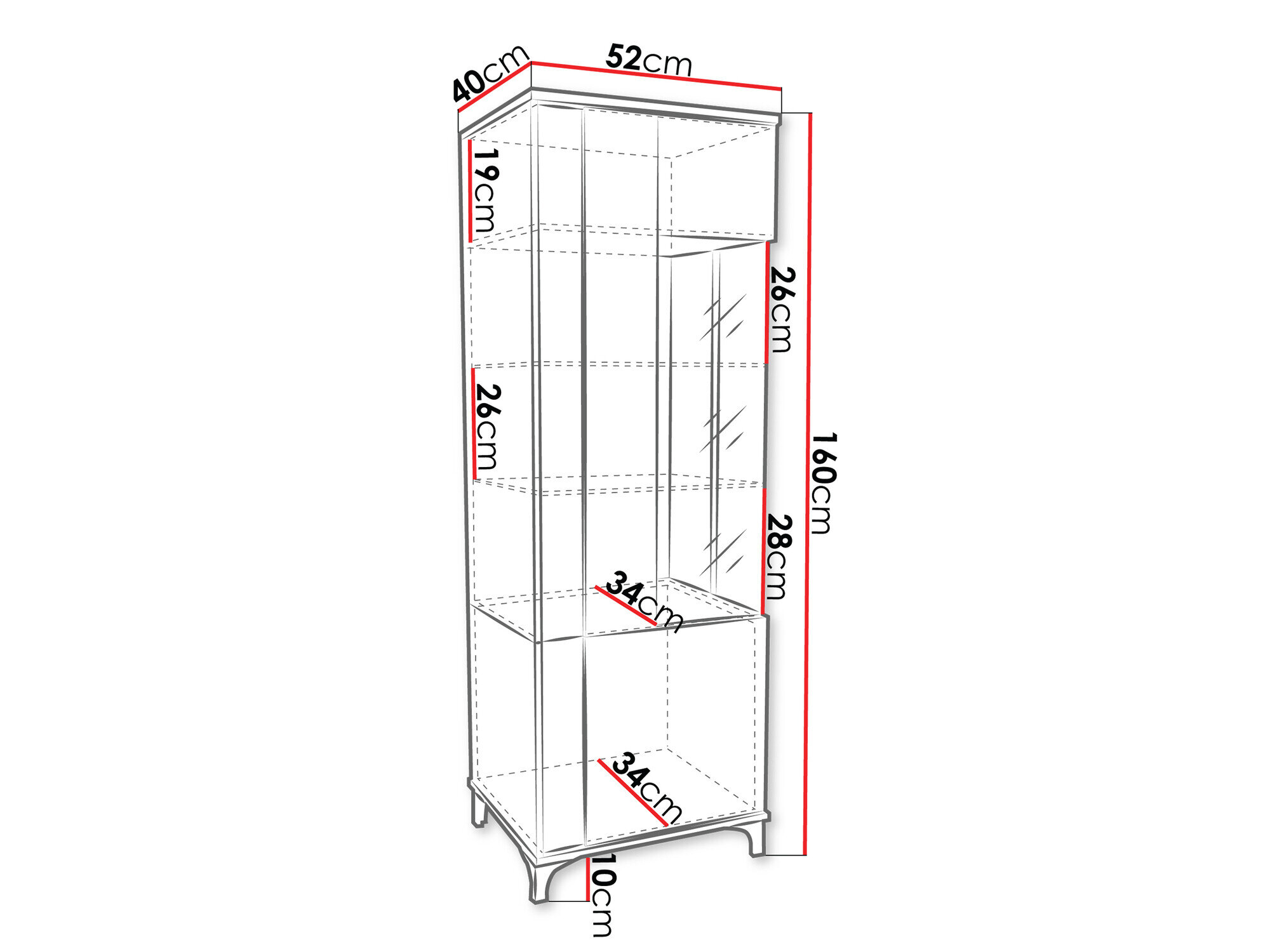 Reol Livseri 107 (Hvid + Glansfuld hvid)