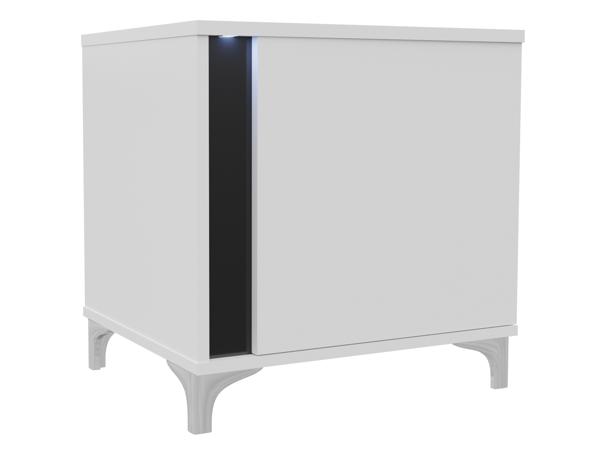 Sengebord Florem (Hvid + Glansfuld hvid + Blank sort)