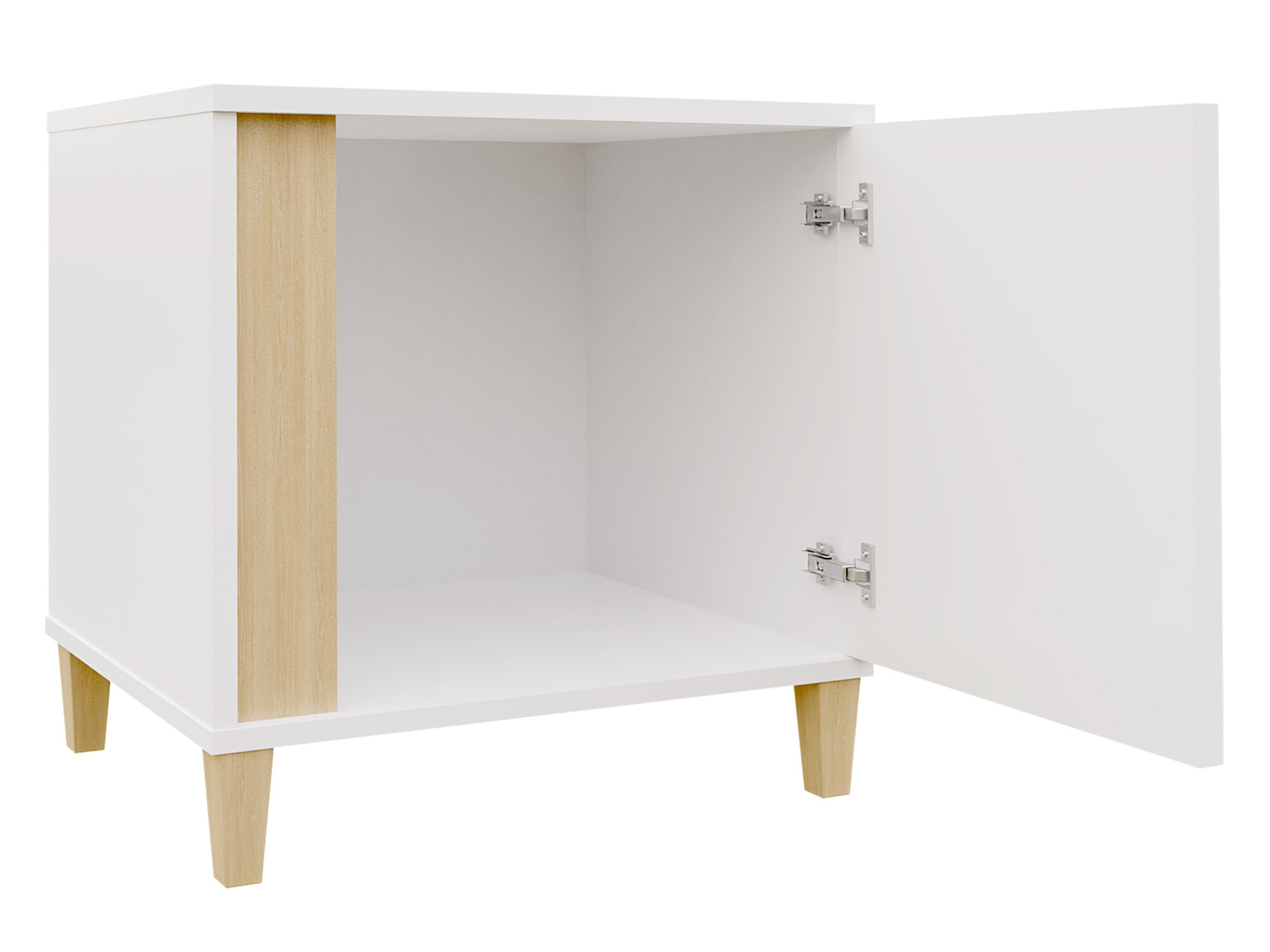 Sengebord Florem (Hvid + Glansfuld hvid + Blank sort)