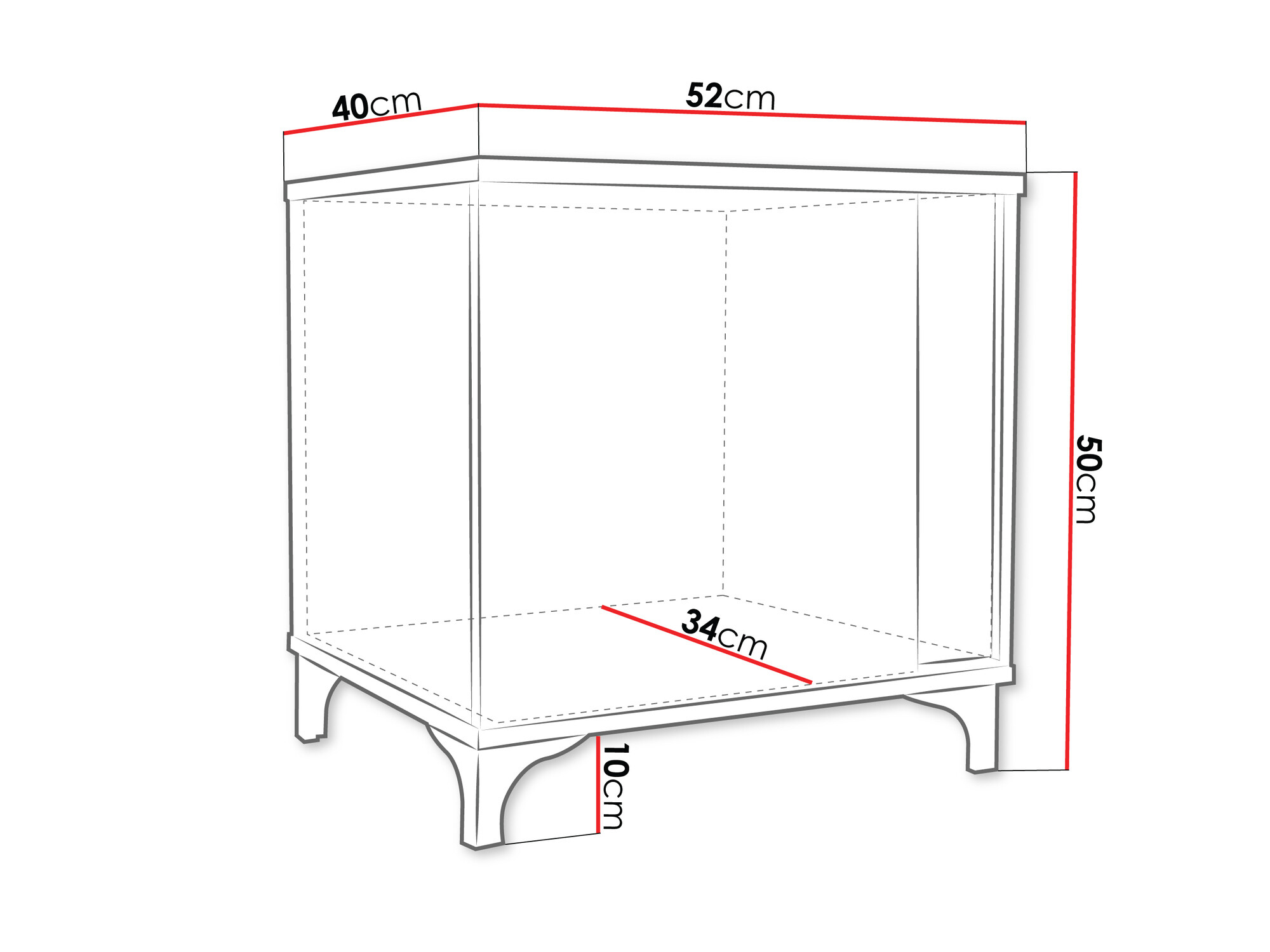 Sengebord Florem I (Hvid + Glansfuld hvid + Blank sort)