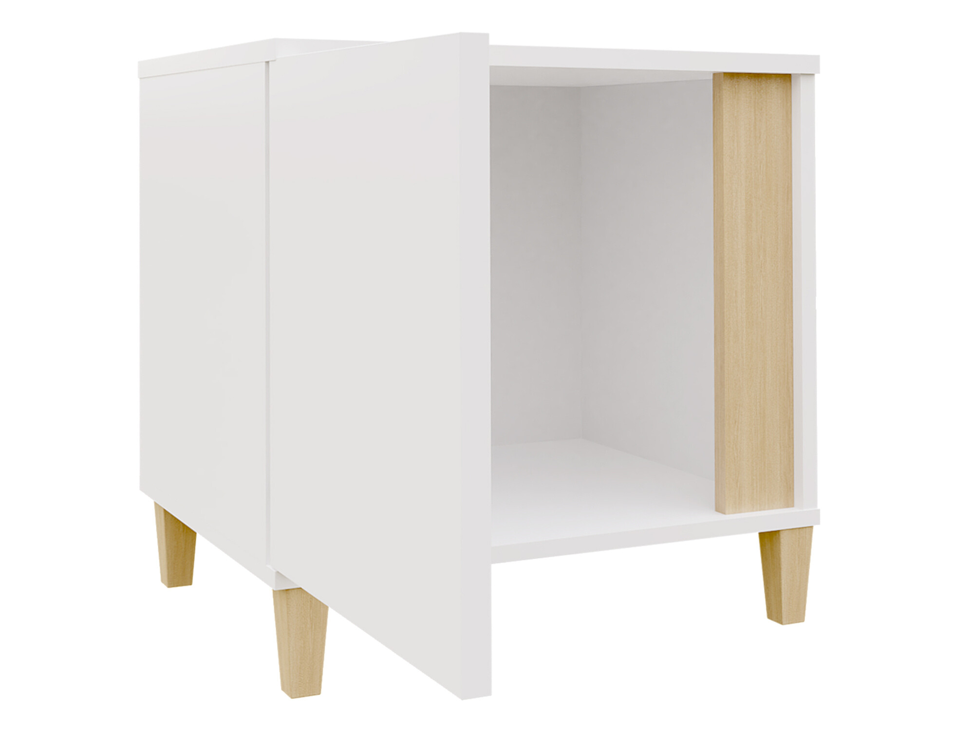Sengebord Florem I (Hvid + Glansfuld hvid)