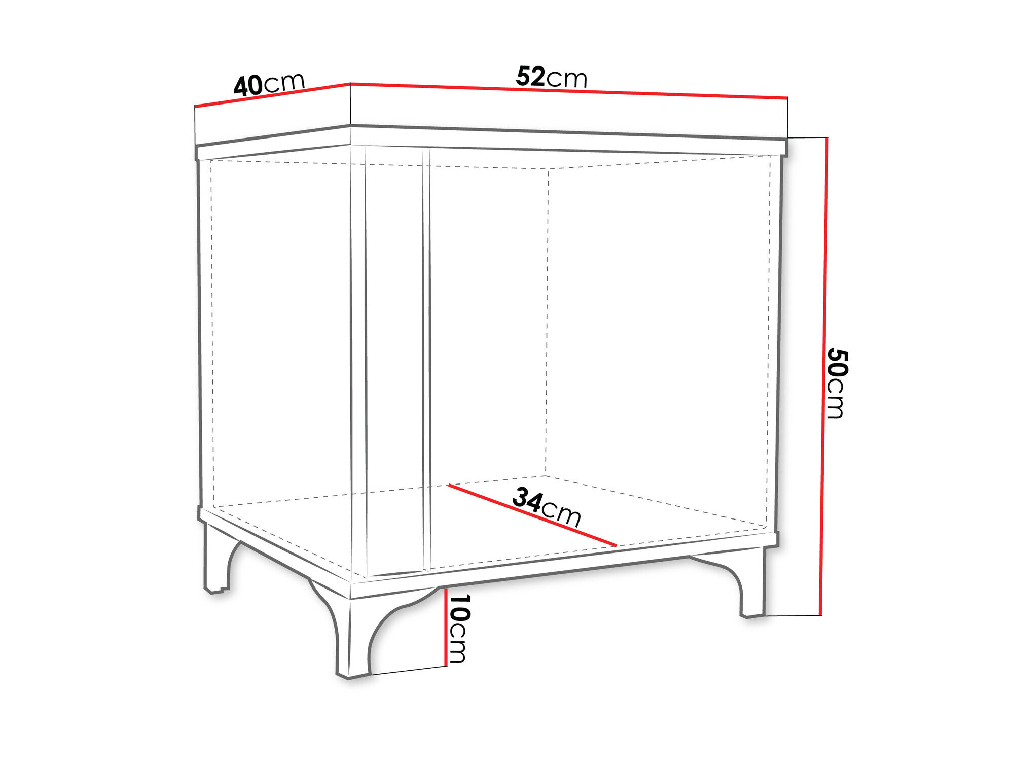 Sengebord Livseri 111 (Hvid + Glansfuld hvid + Blank sort)