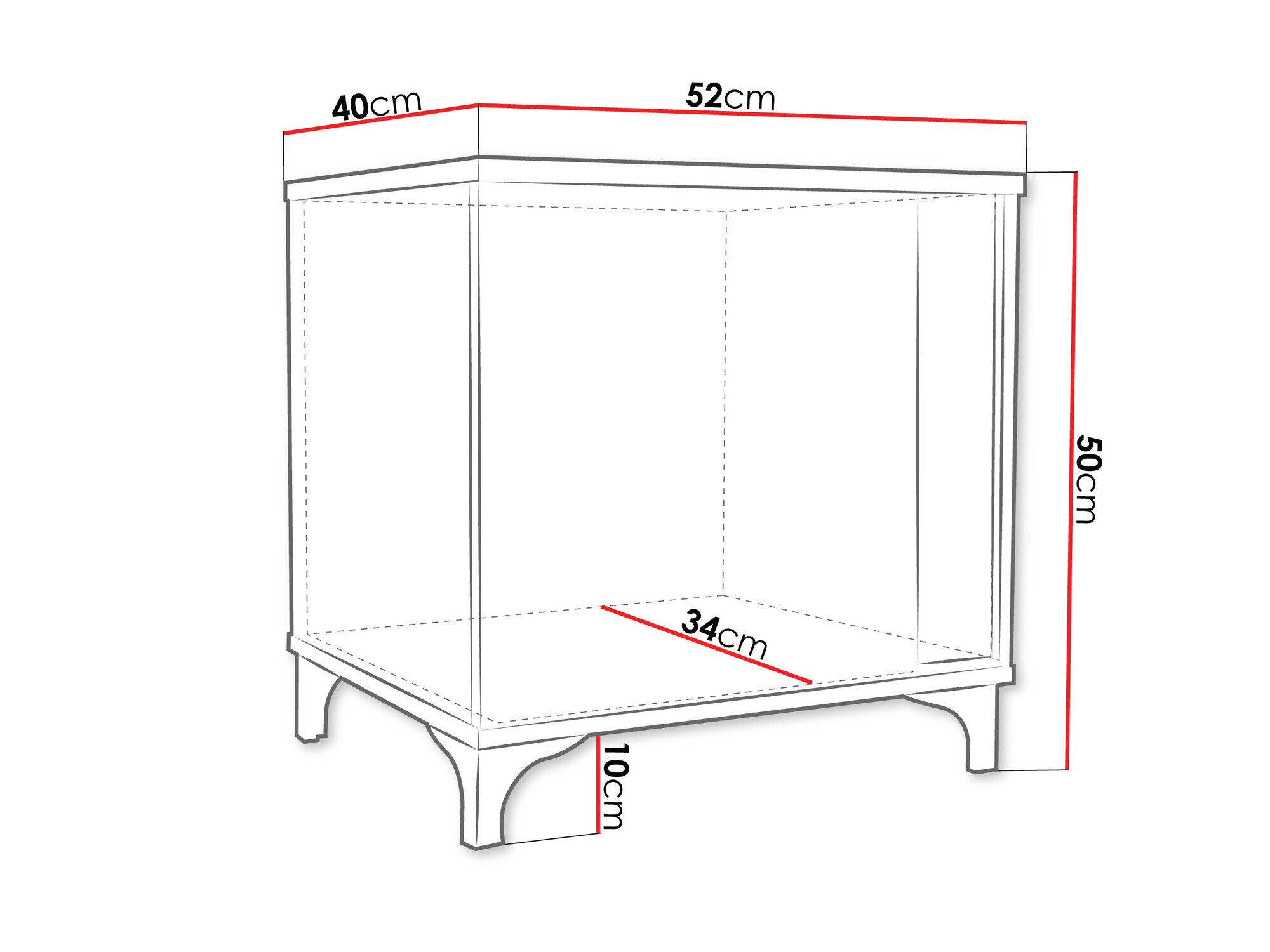 Sengebord Livseri 112 (Hvid + Glansfuld hvid + Blank sort)