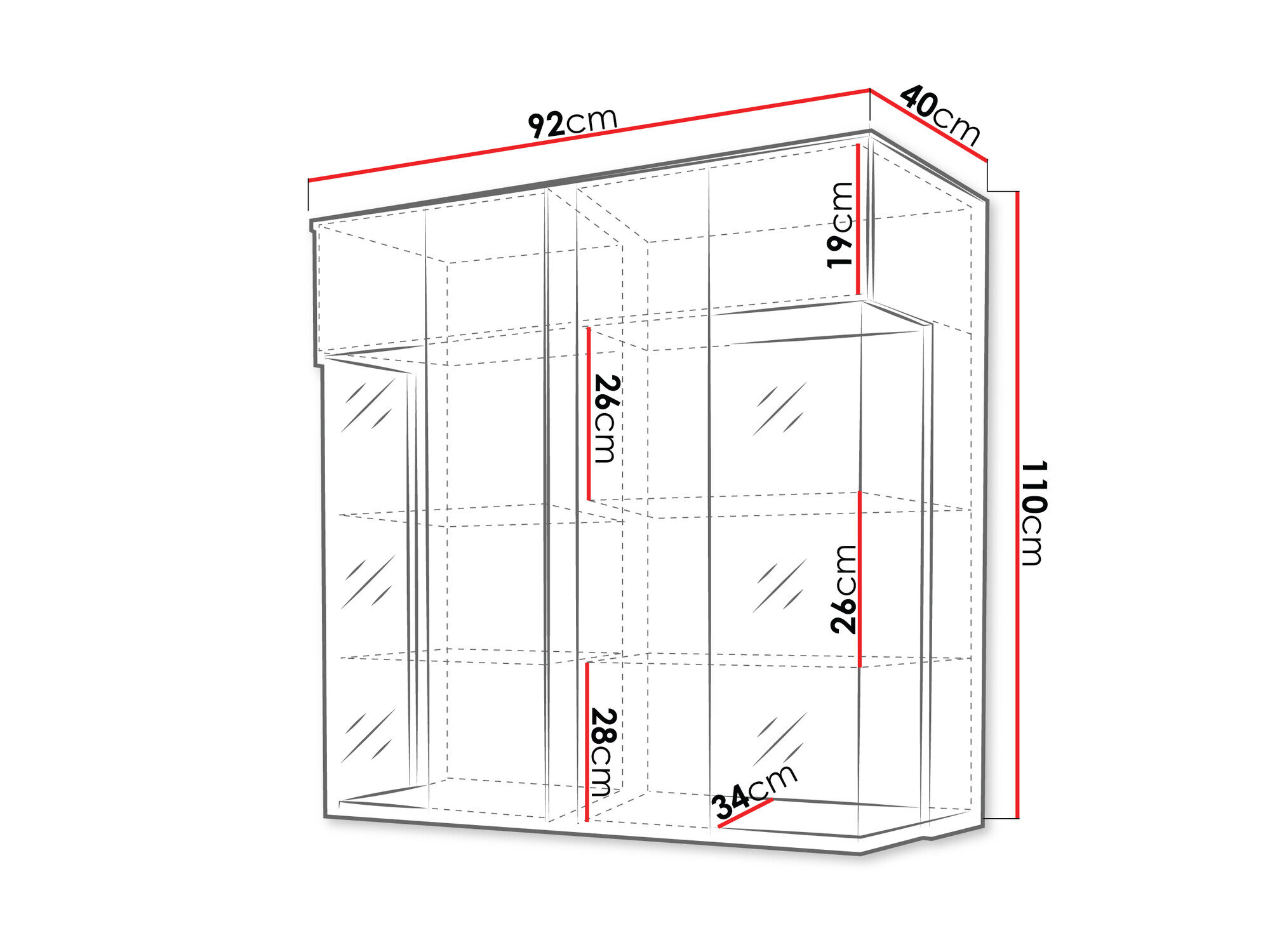 Skænk Livseri 104 (Hvid + Glansfuld hvid + Lyst træ)