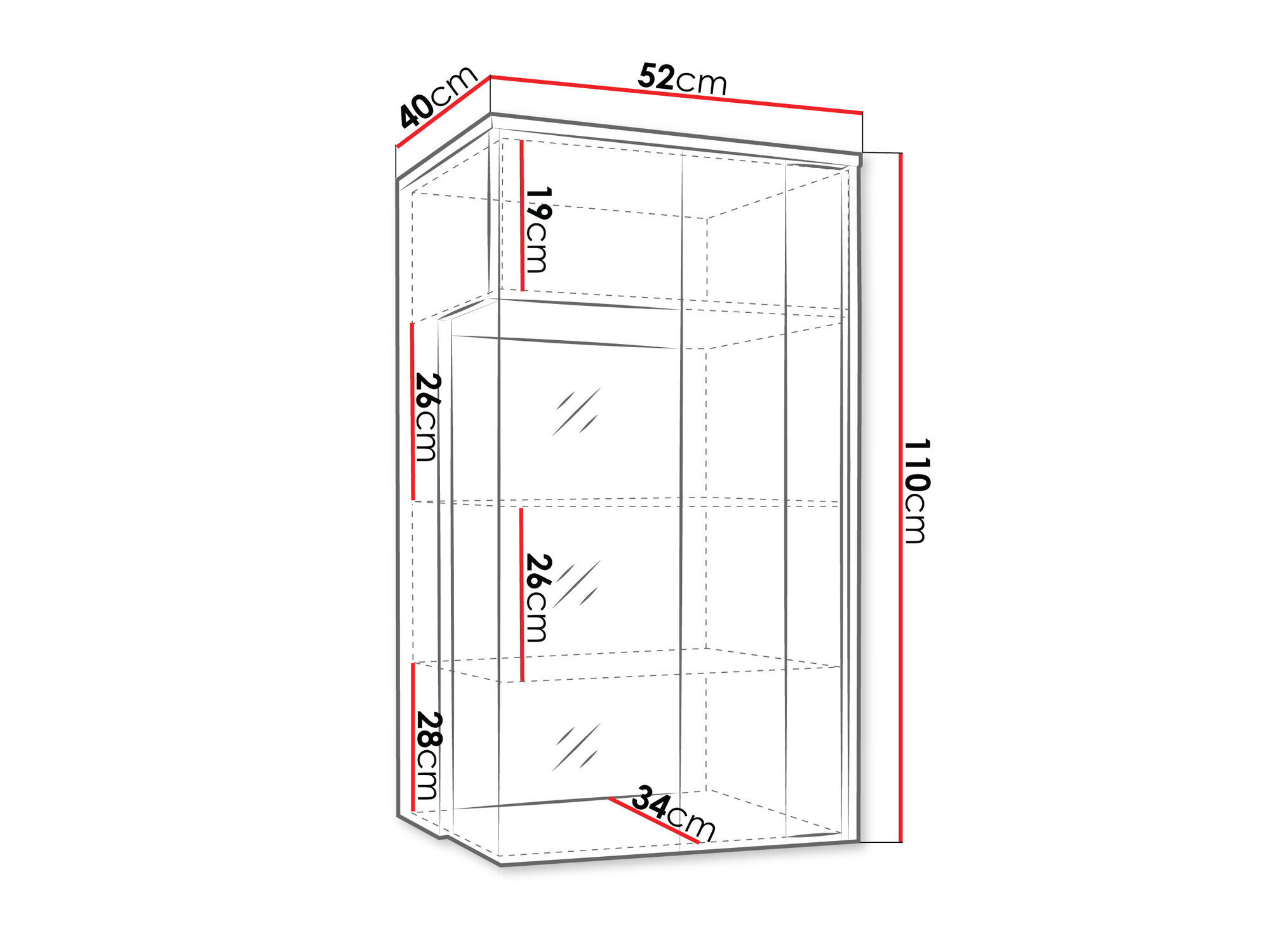 Vægskab Livseri 106 (Hvid + Glansfuld hvid + Lyst træ)