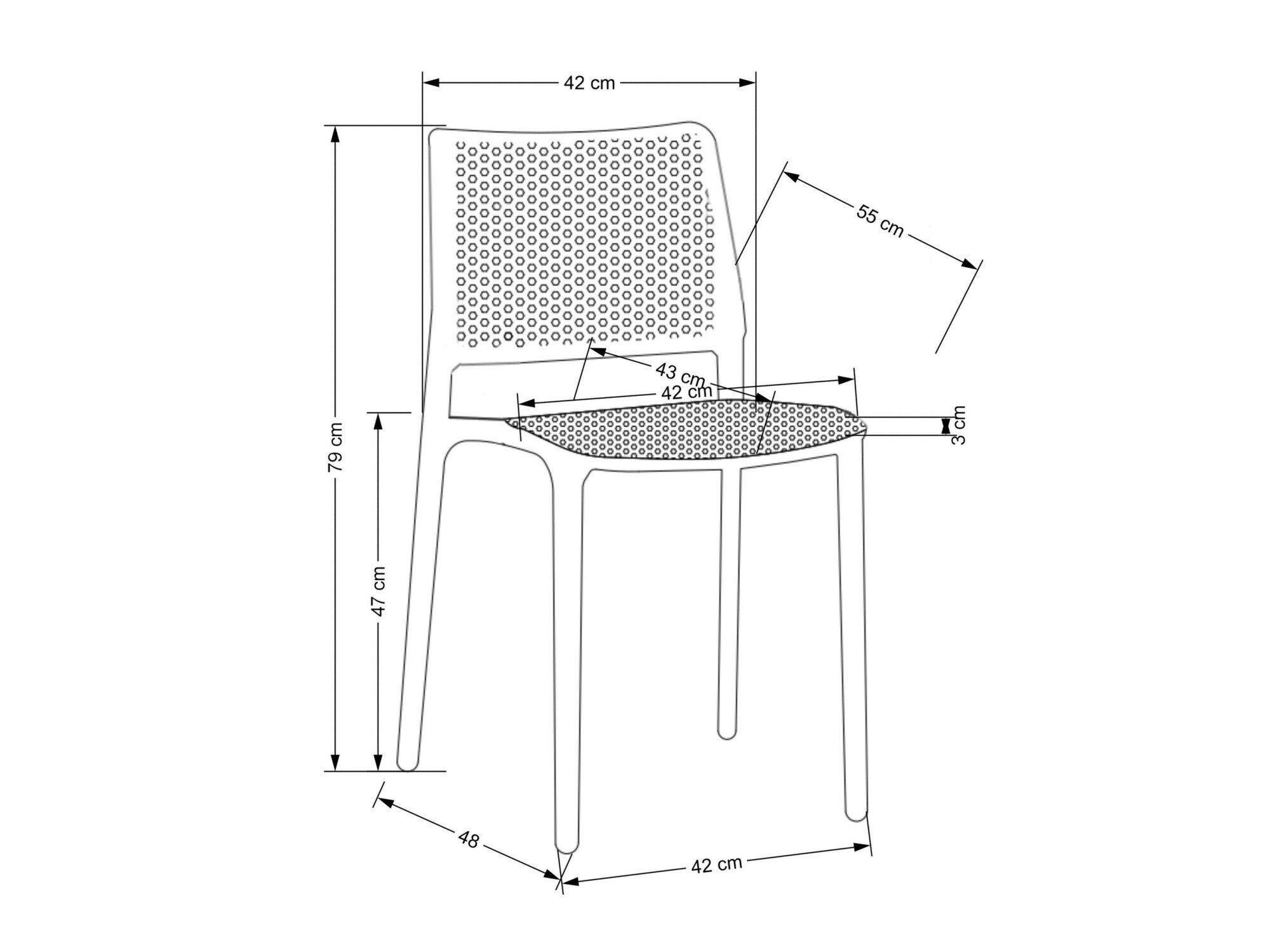 Stol Houston 1648 (Sort)