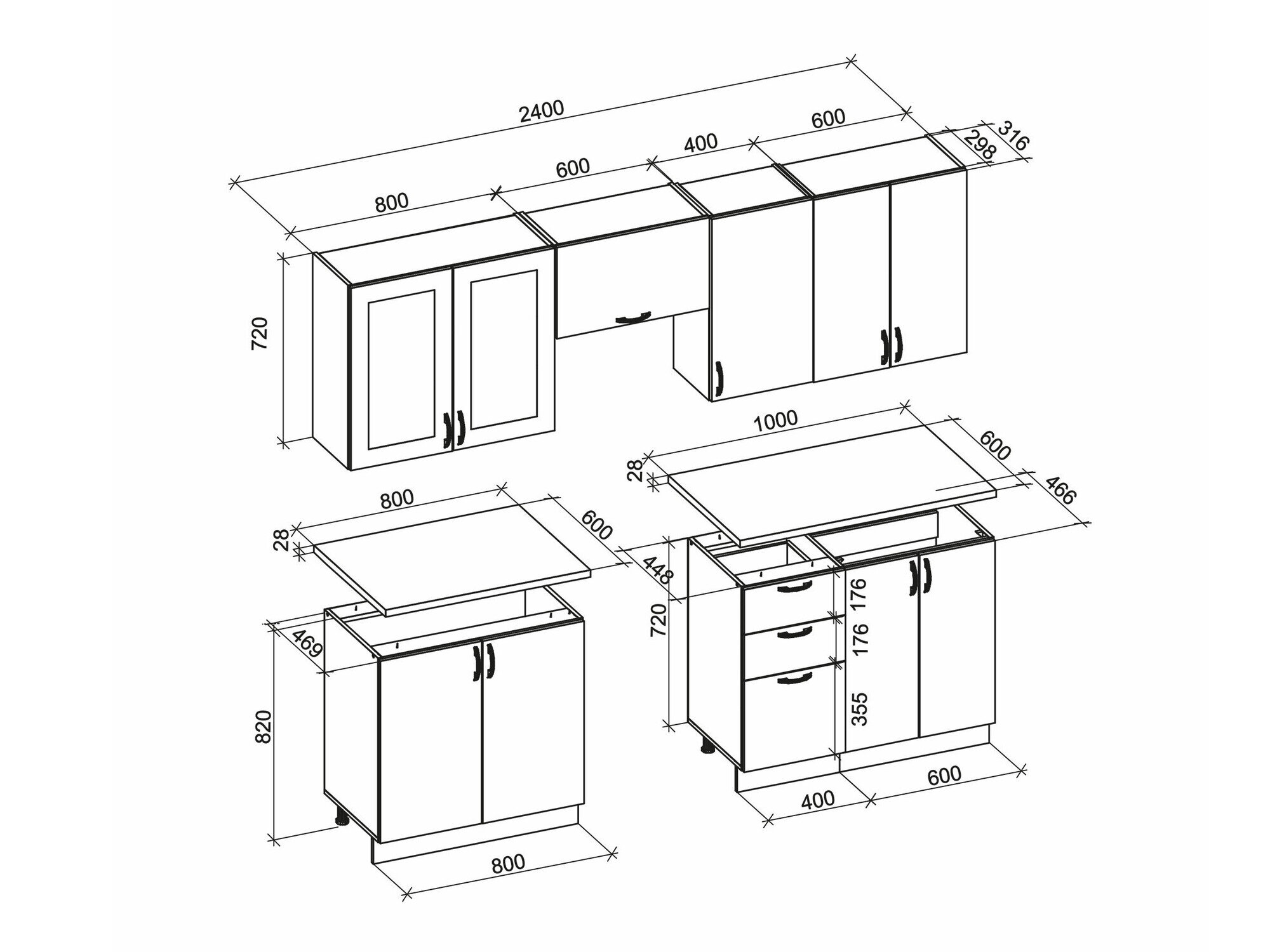 Køkkensæt Houston 1877 (Hvid)