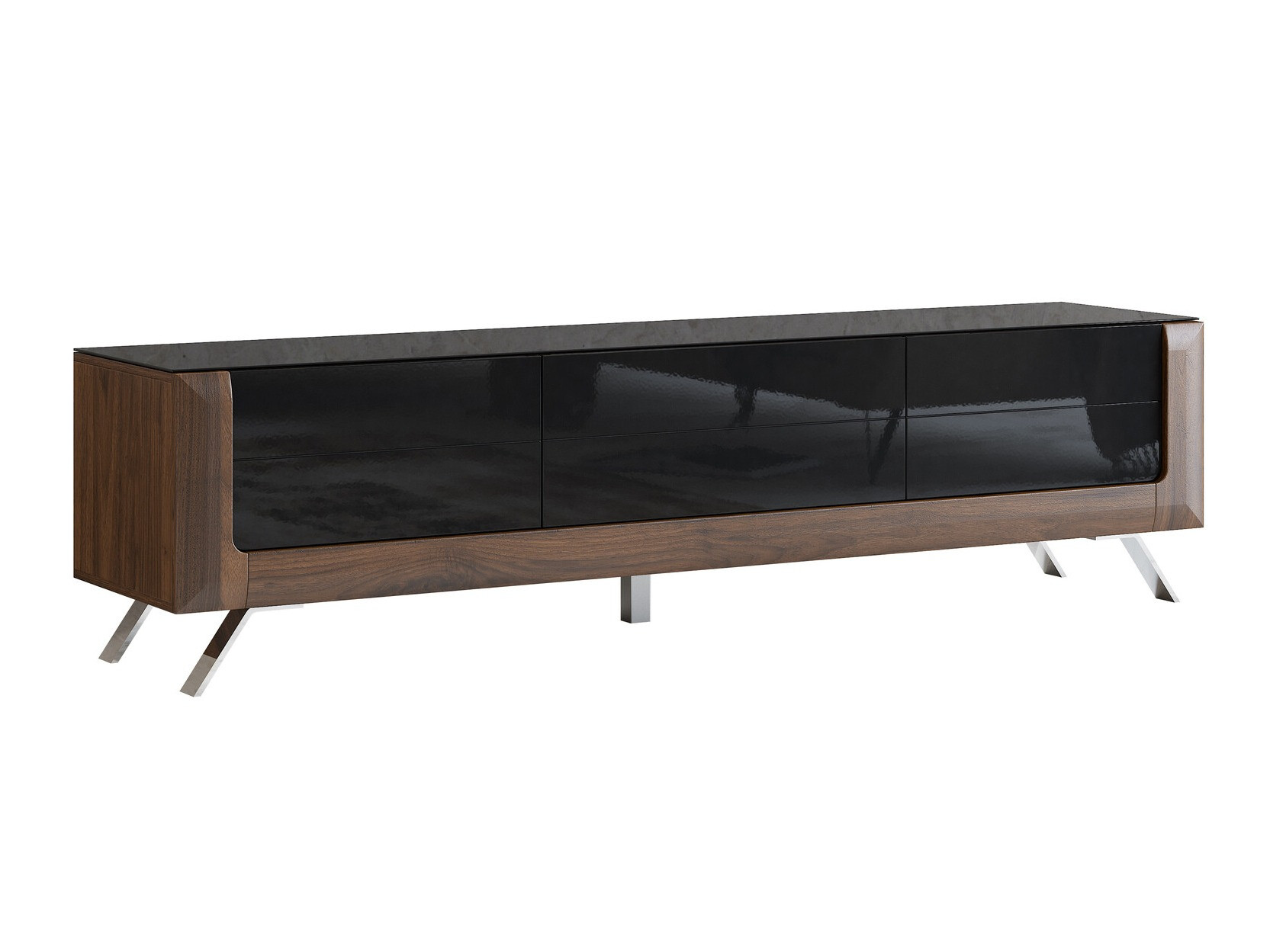 TV-bord Sovera 104 (Nød + Blank sort)