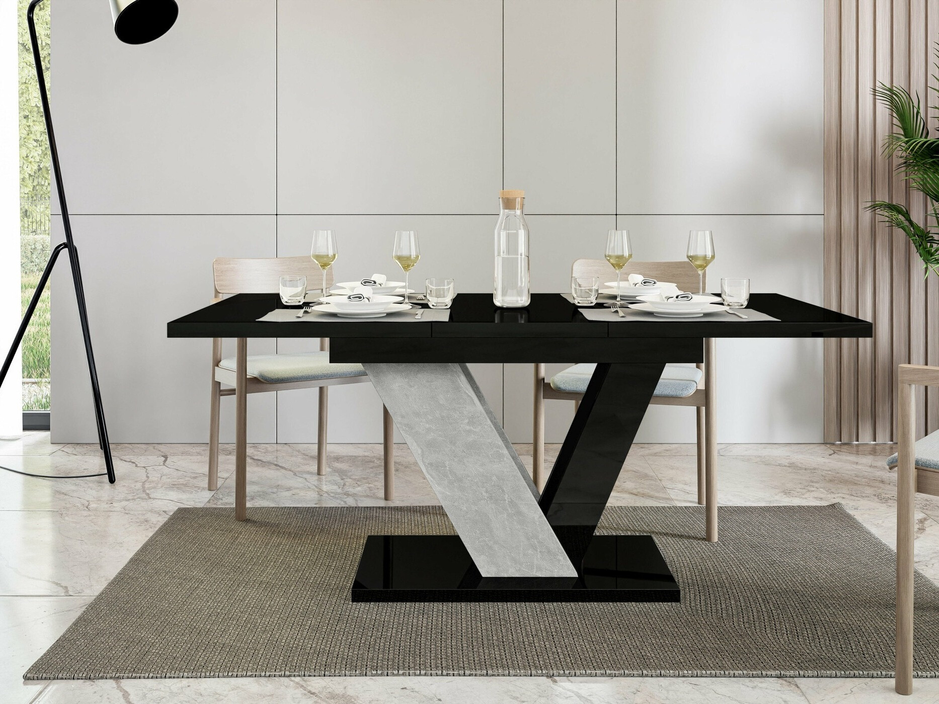 Bord Violium (Blank sort + Beton)
