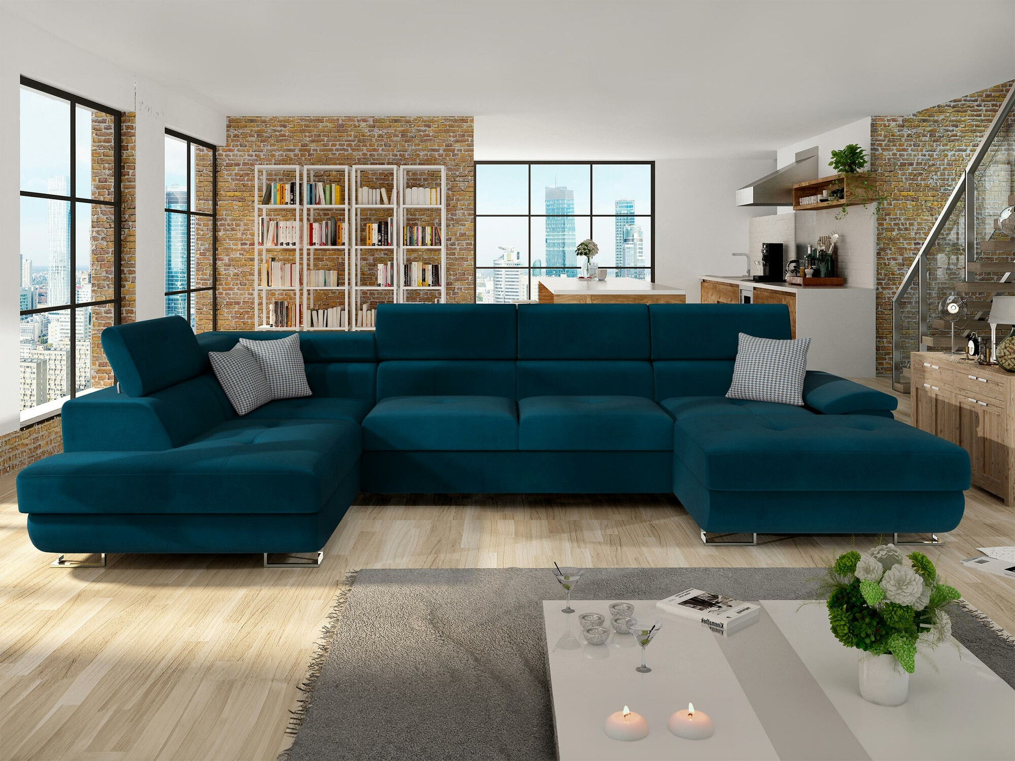 Hjørnesofa Comfivo Ruta V (Venus Velvet 2911 + Kenia 796)