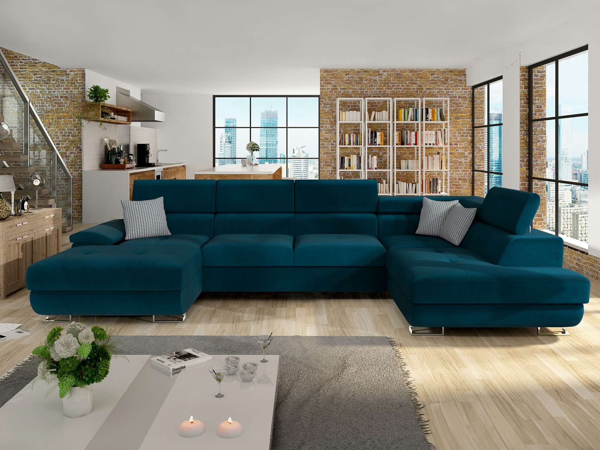 Hjørnesofa Comfivo Ruta V (Venus Velvet 2911 + Kenia 796)