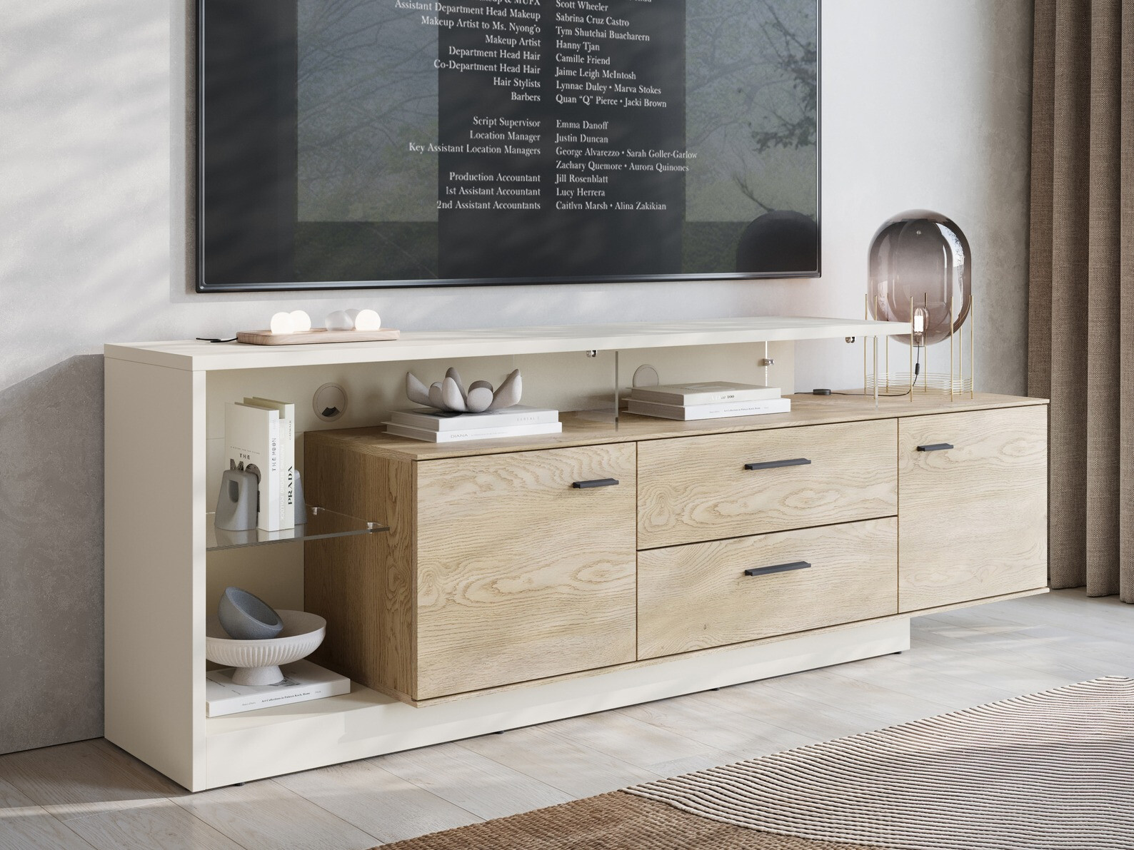 TV-bord Avicoro 106 (Kashmir + Sonoma eg)