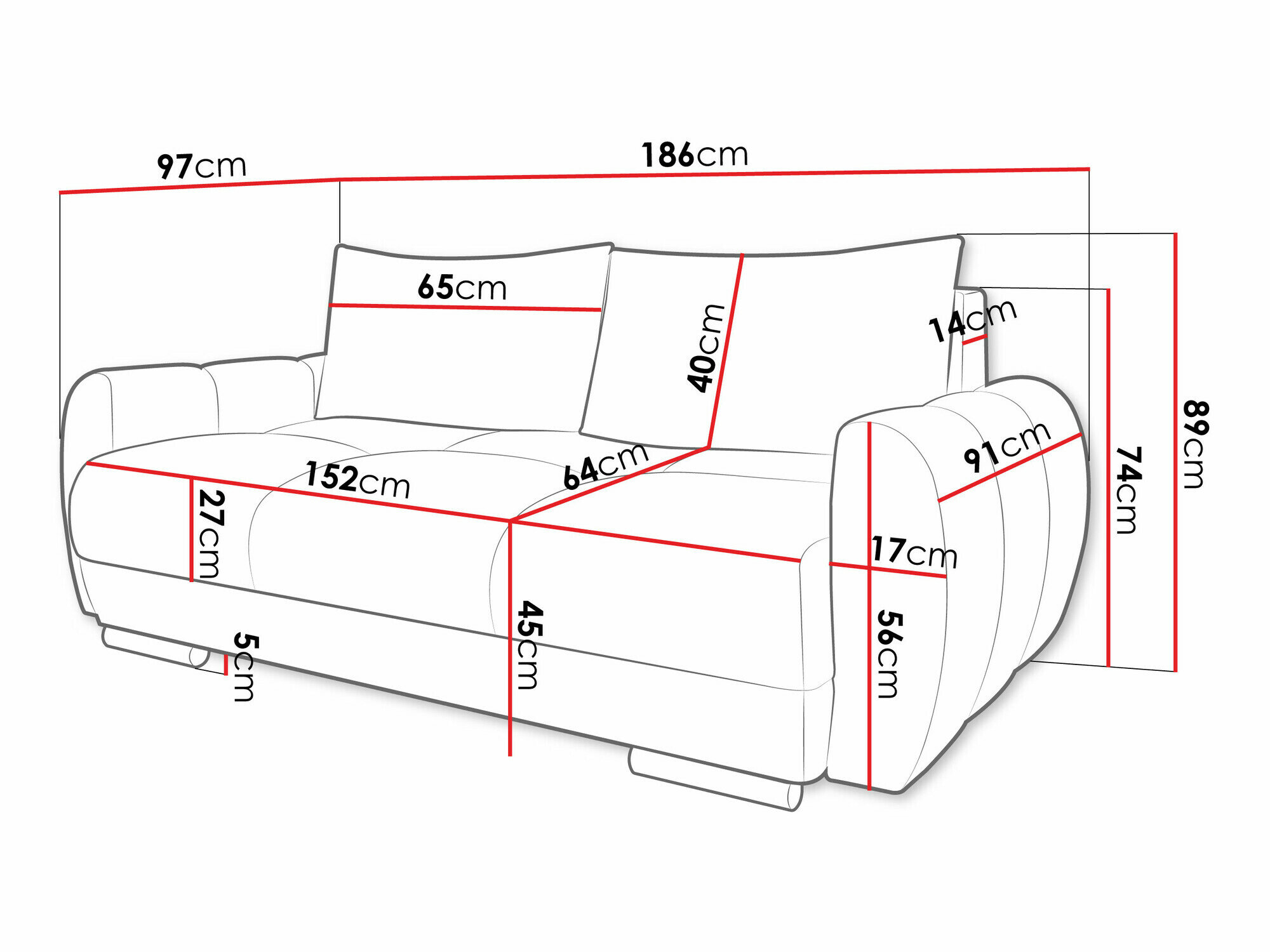 Sofa Camden 102 (Velo 623)