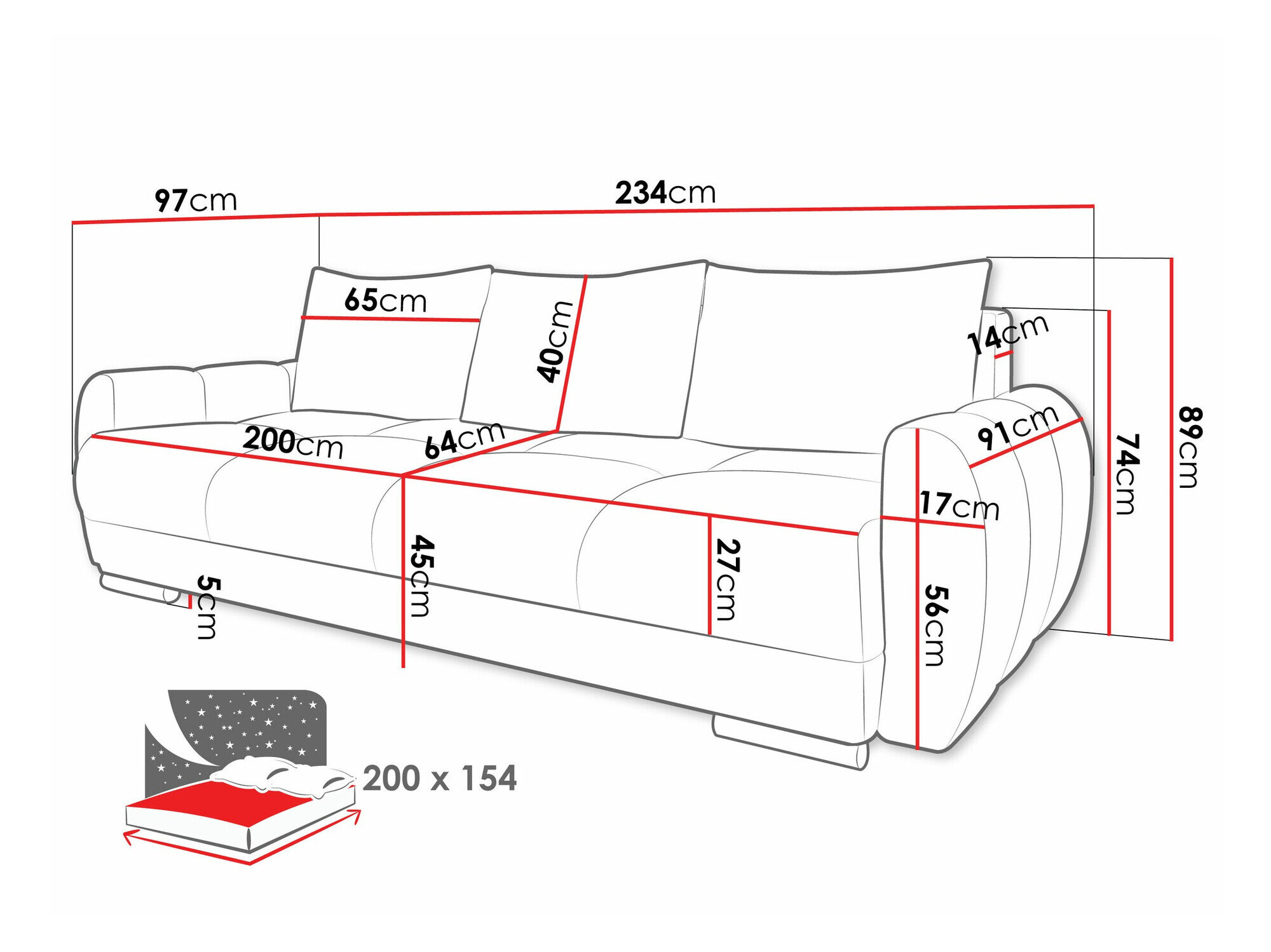 Sovesofa Camden 103 (Velo 626)