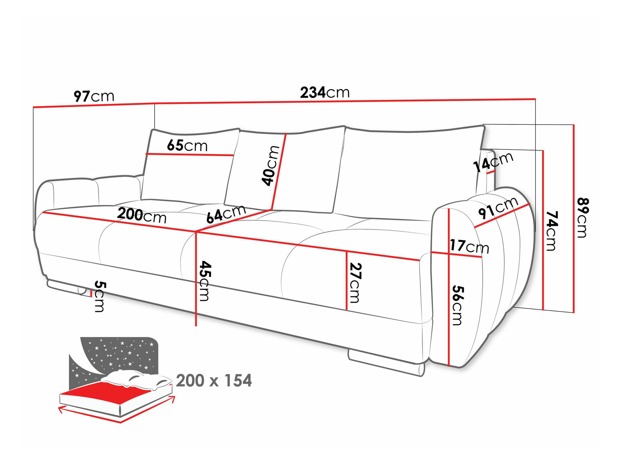 Sovesofa Camden 103 (Velo 635)