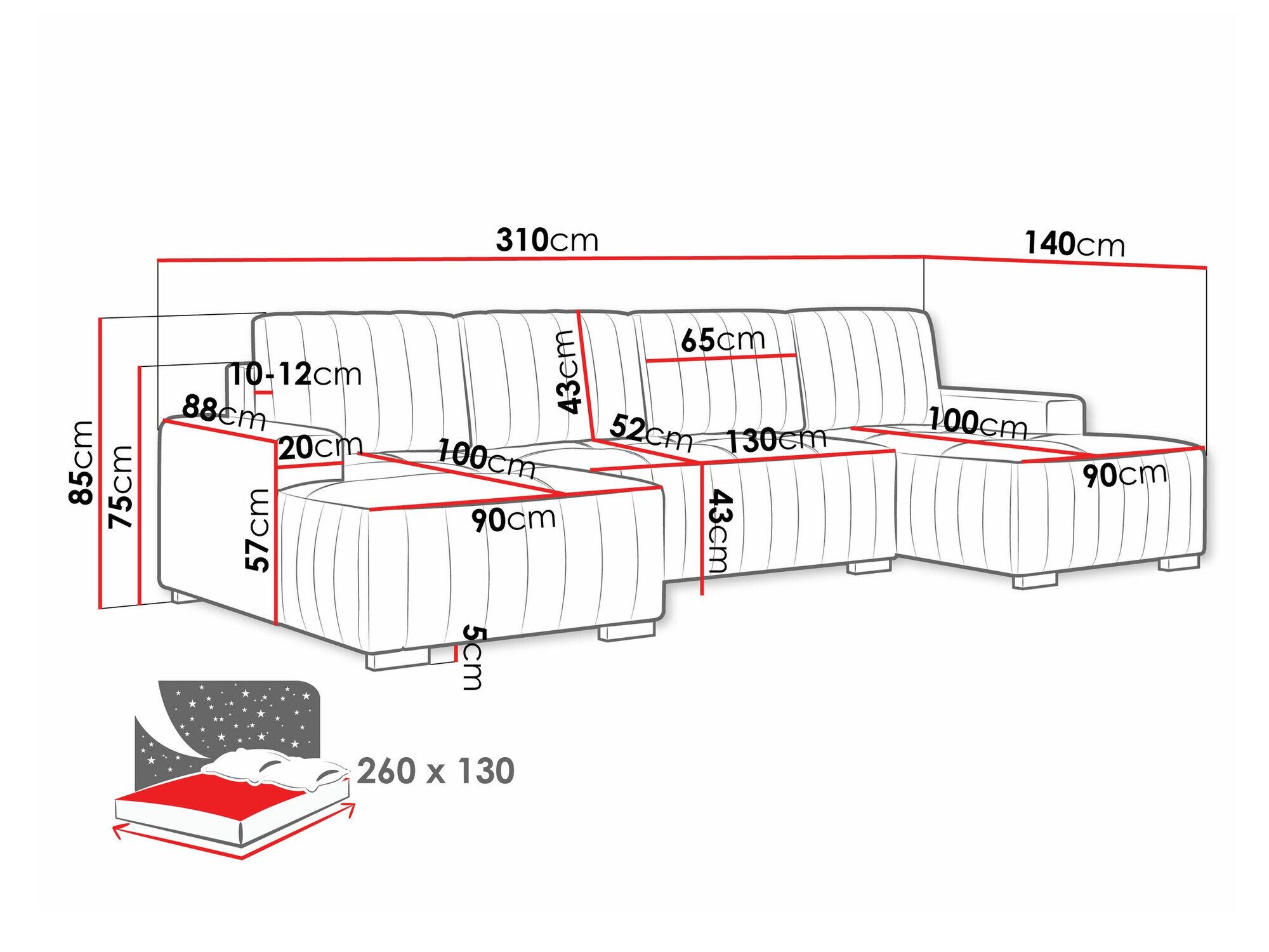 Hjørnesofa Columbus 232 (Manila 02)