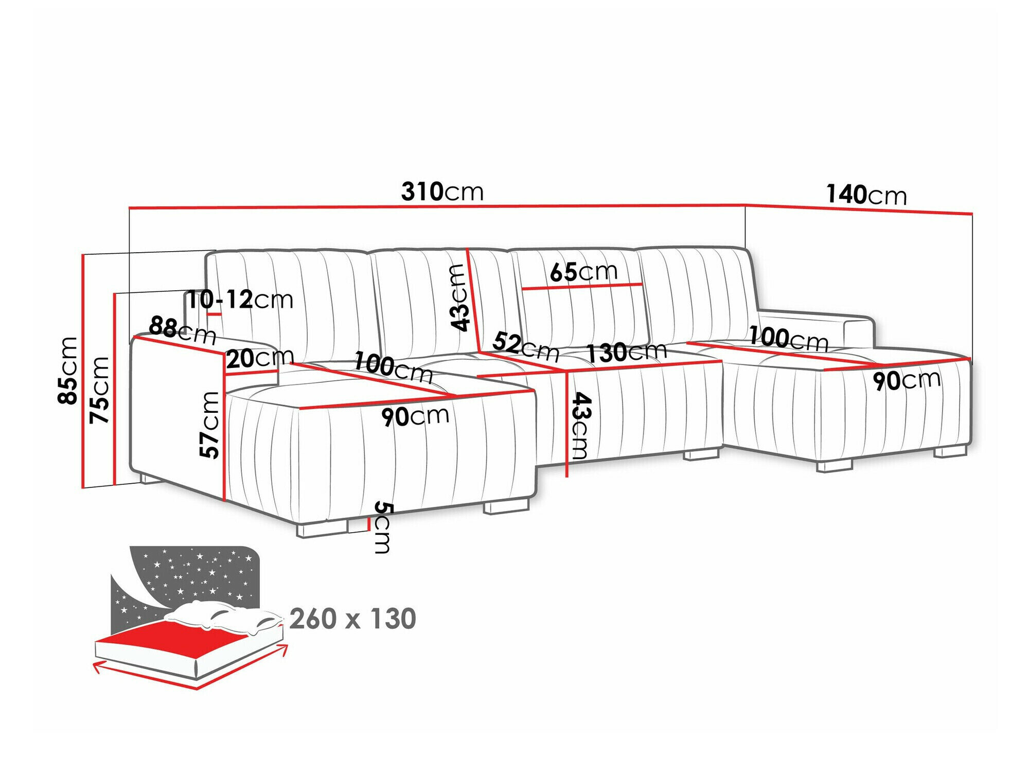Hjørnesofa Columbus 232 (Manila 05)