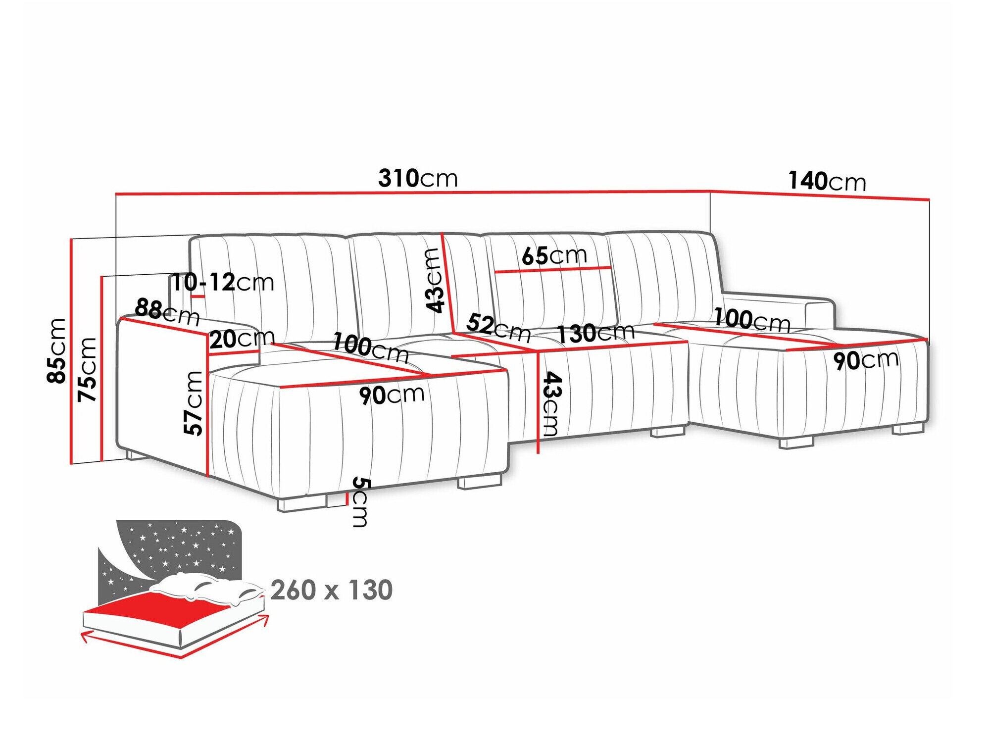 Hjørnesofa Columbus 232 (Manila 14)