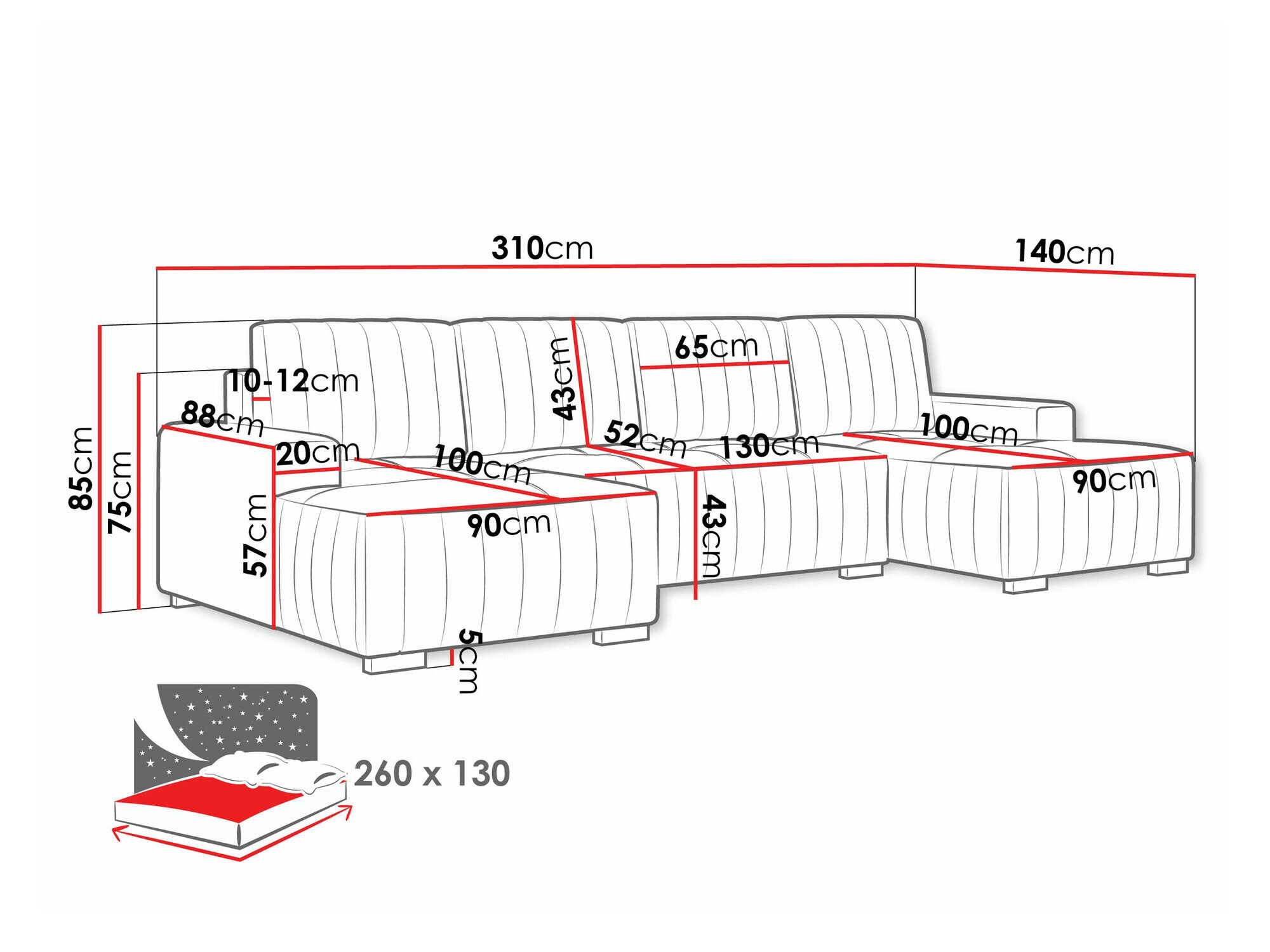 Hjørnesofa Columbus 232 (Manila 26)