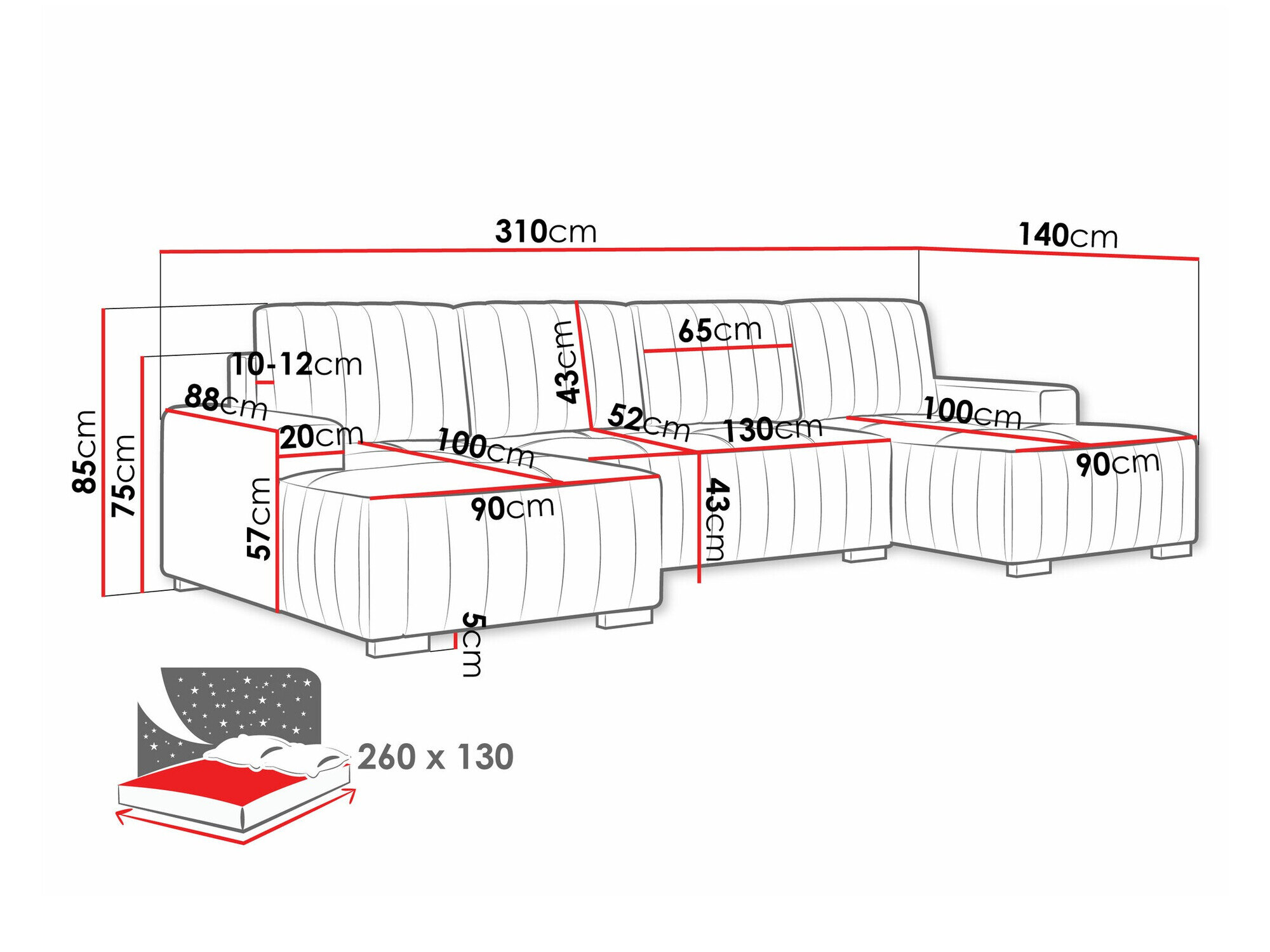 Hjørnesofa Columbus 232 (Manila 35)