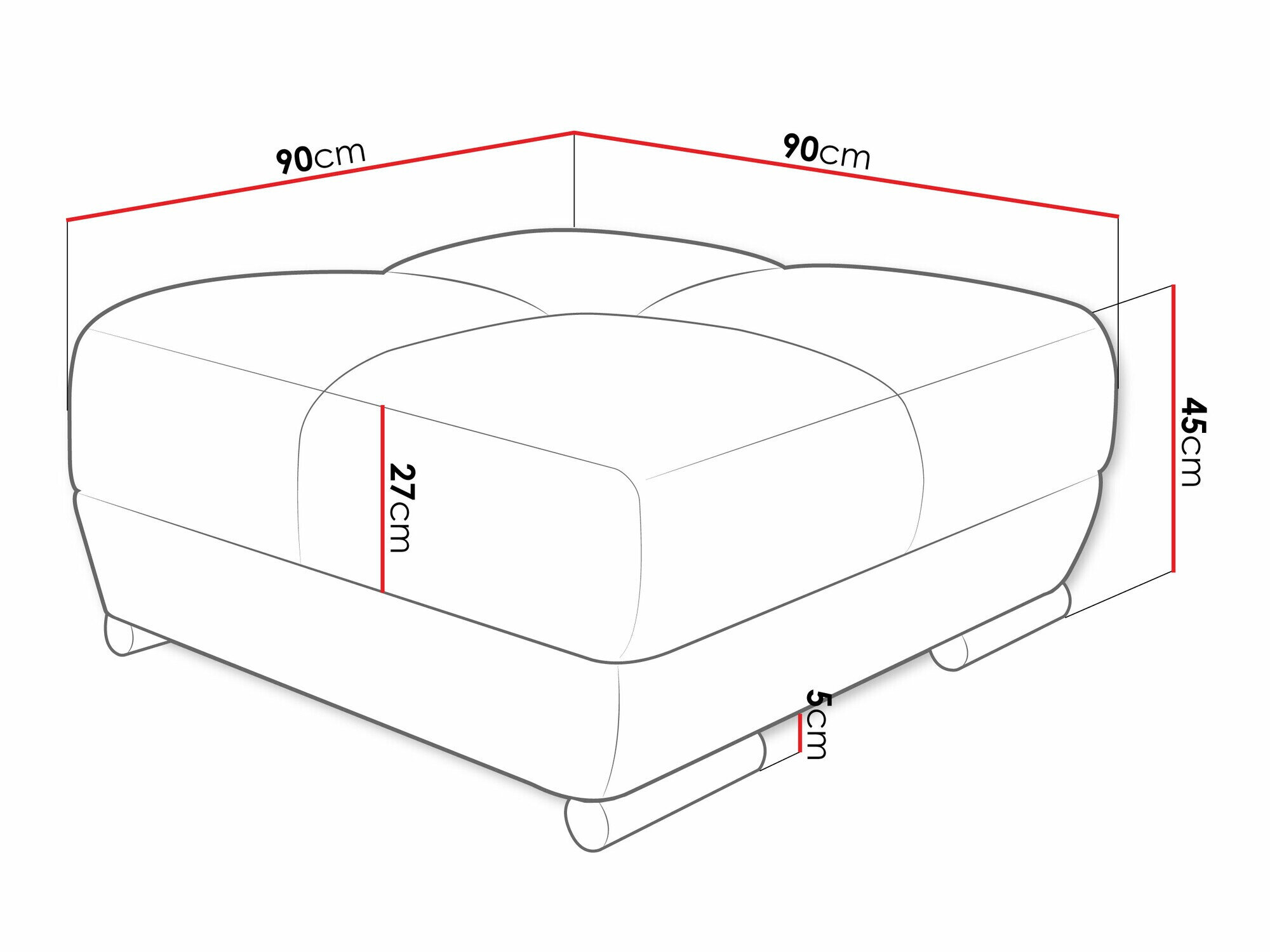 Polstret bænk Camden 104 (Velo 633)
