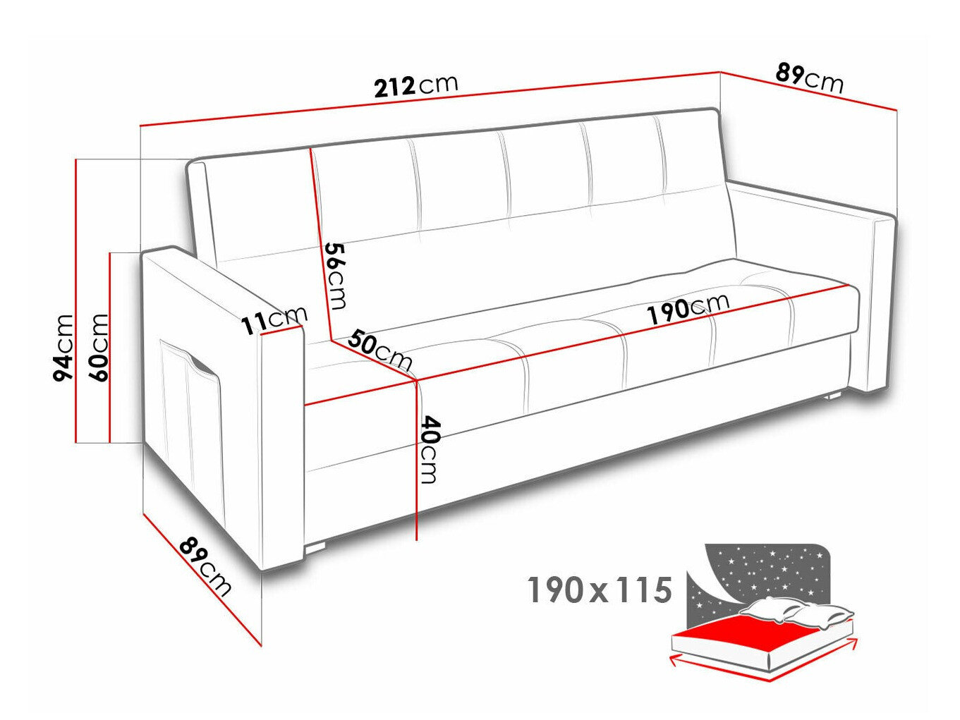 Sovesofa Edinburg 104 (Inari 80)