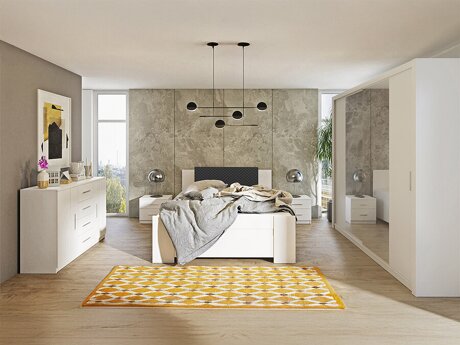 Soveværelsessæt Catromi 115 (Hvid + Soft Pik 011)