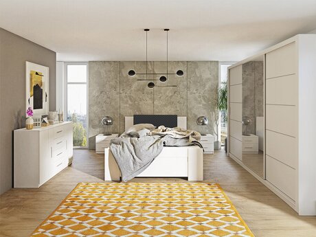 Soveværelsessæt Catromi 116 (Hvid + Soft Pik 011)